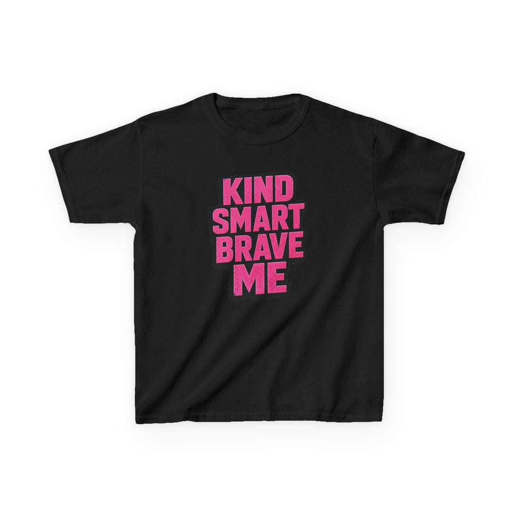 Girls Tee "Kind Smart Brave Me" Positive Affirmation Graphic