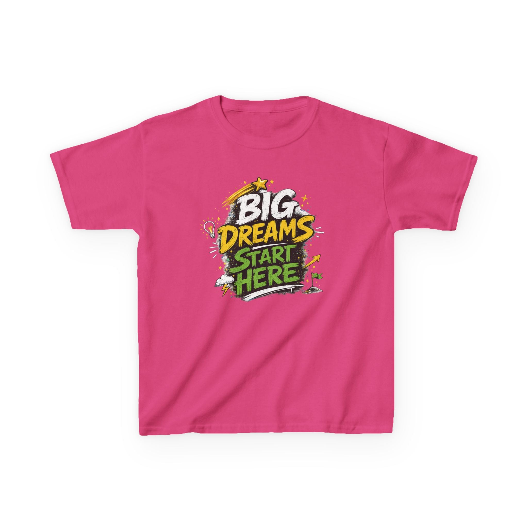 School Kids Tee "Big Dreams Start Here" Motivational Graphic Shirt