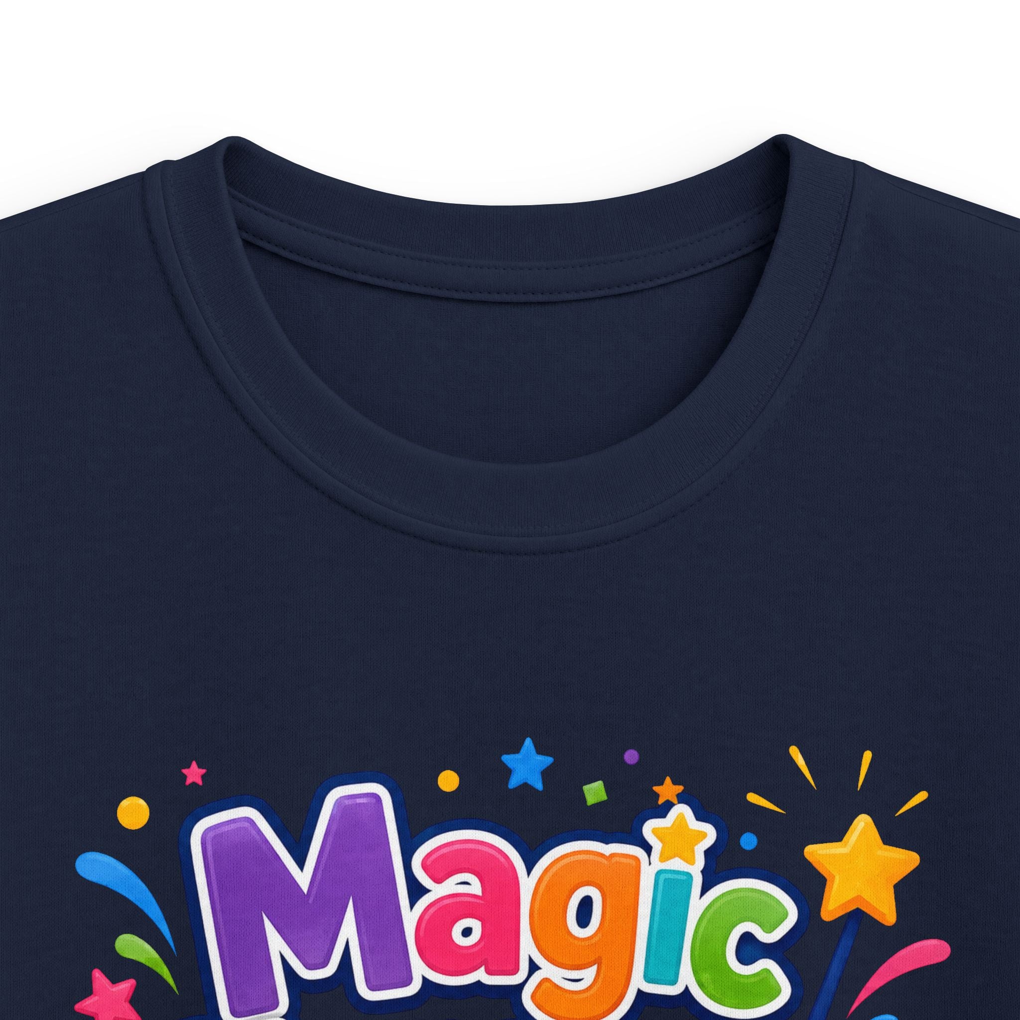 Kids Tee "Magic Happens at Five" Colorful Birthday Shirt