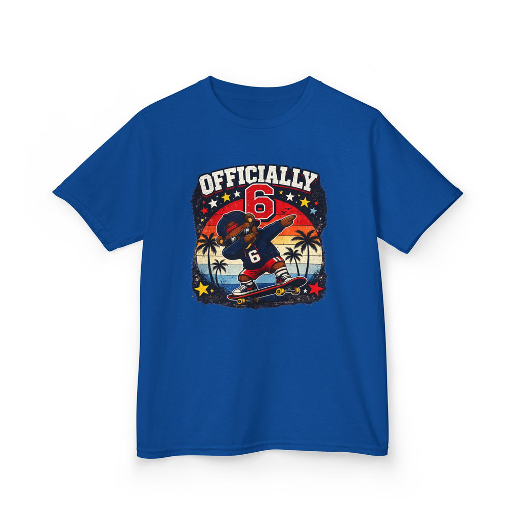 "Officially 6" Graphic kids Birthday T-Shirt Design
