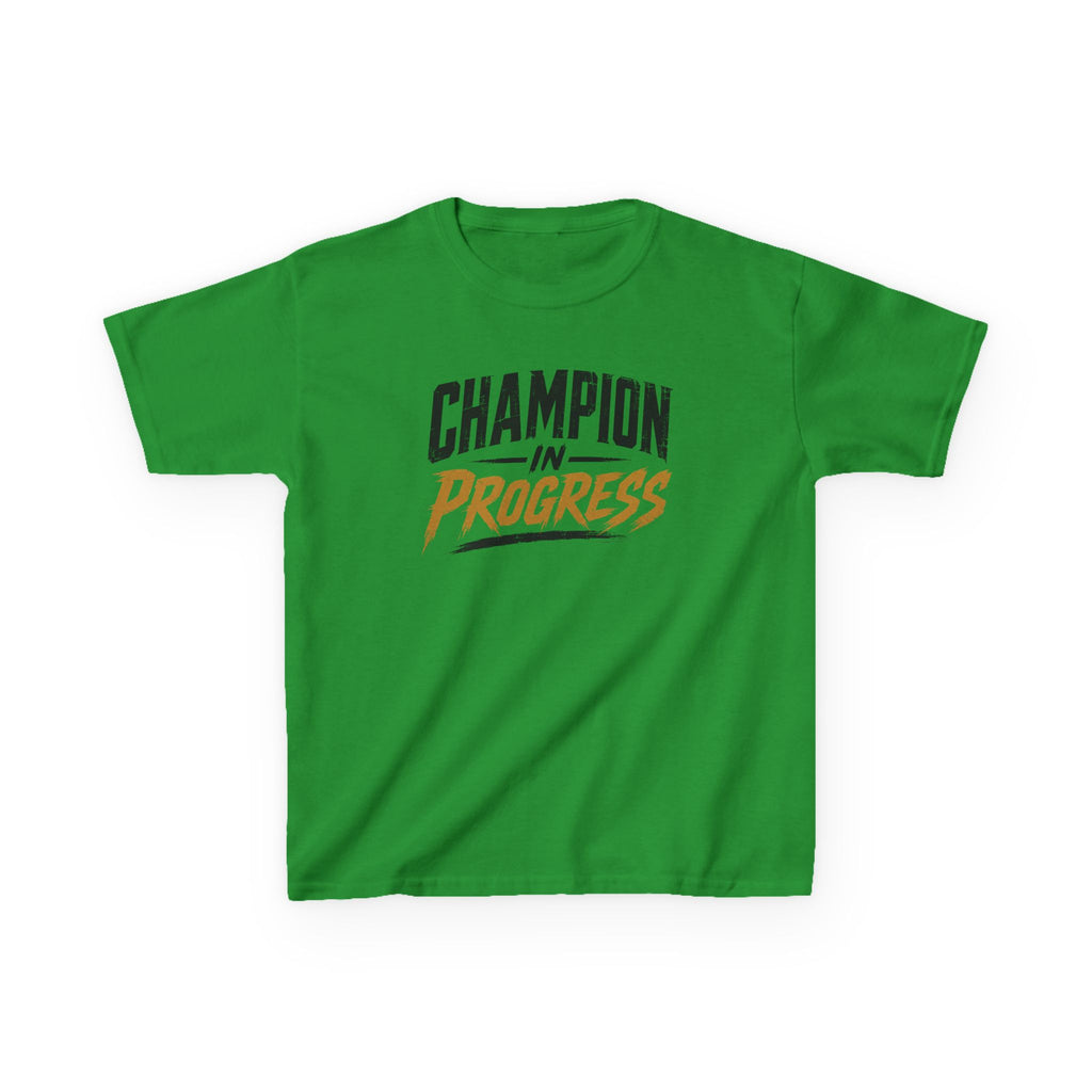 Champion in Progress I Motivational Kids T-Shirt | Athletic Sports Typography Graphic Tee