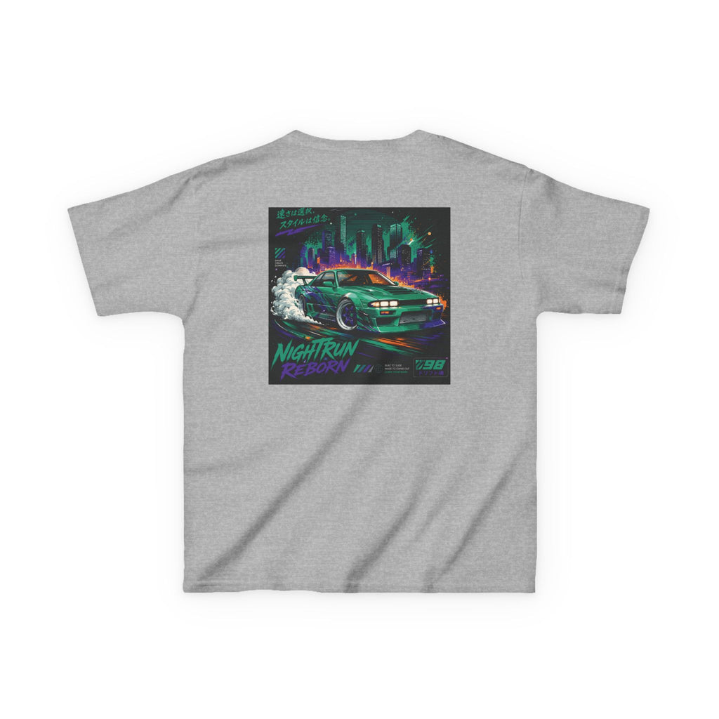 Boys Tee "Retro Nightrun Drift Car" Graphic (Neon City)