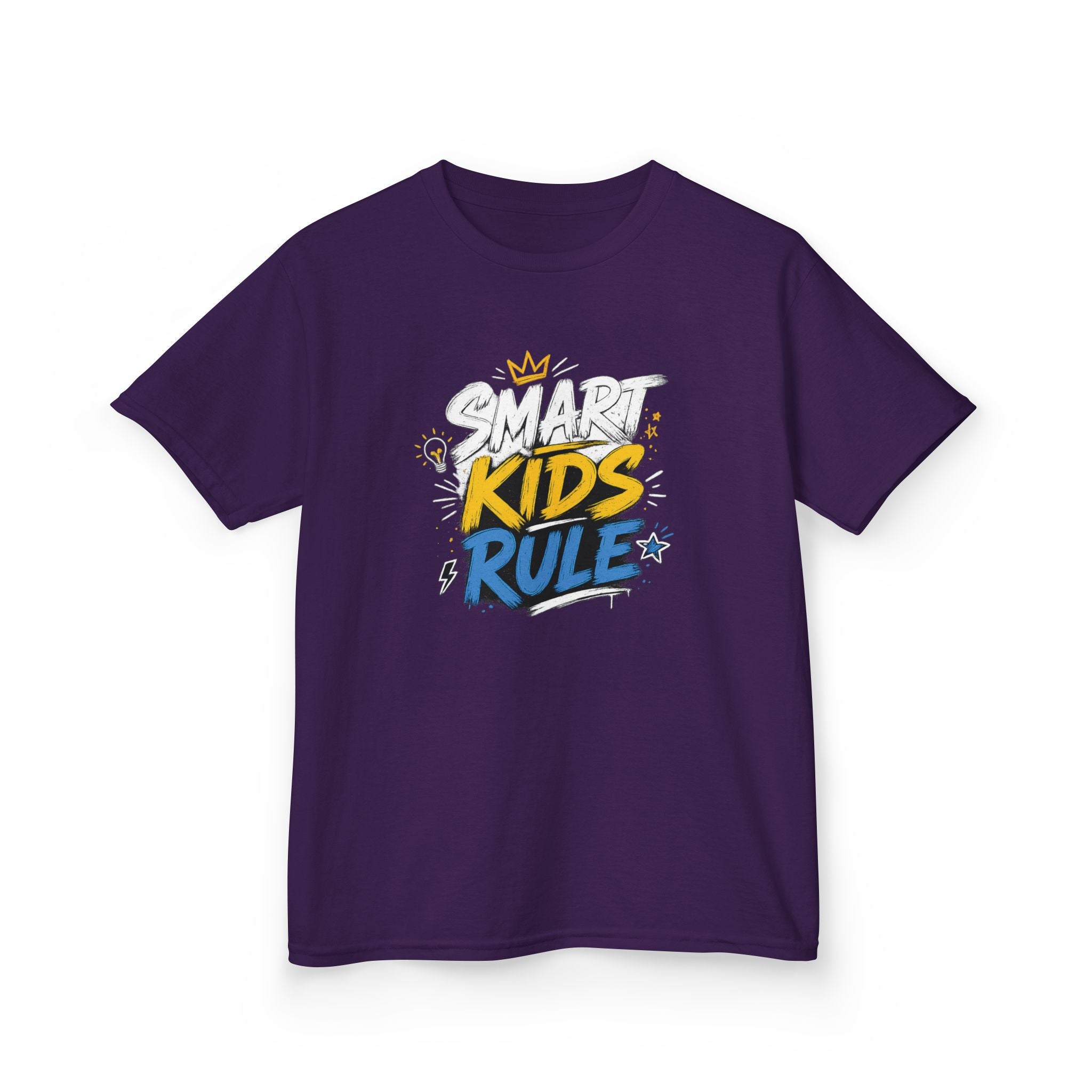 Kids Tee "Smart Kids Rule" Graphic T-Shirt for Back to School & Everyday Wear