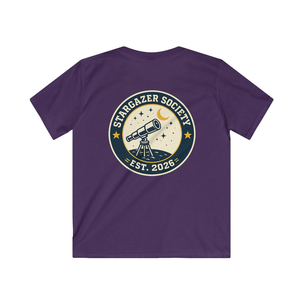 "Stargazer Society" Kids Tee Telescope 'Est. 2026' For Boys & Girls