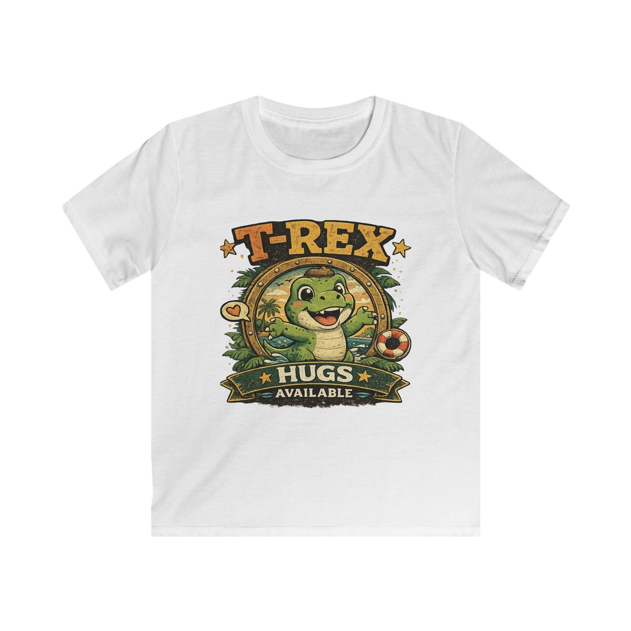 Kids T-Shirt - T-Rex Hugs Available Cute Dinosaur Tee for Boys & Girls