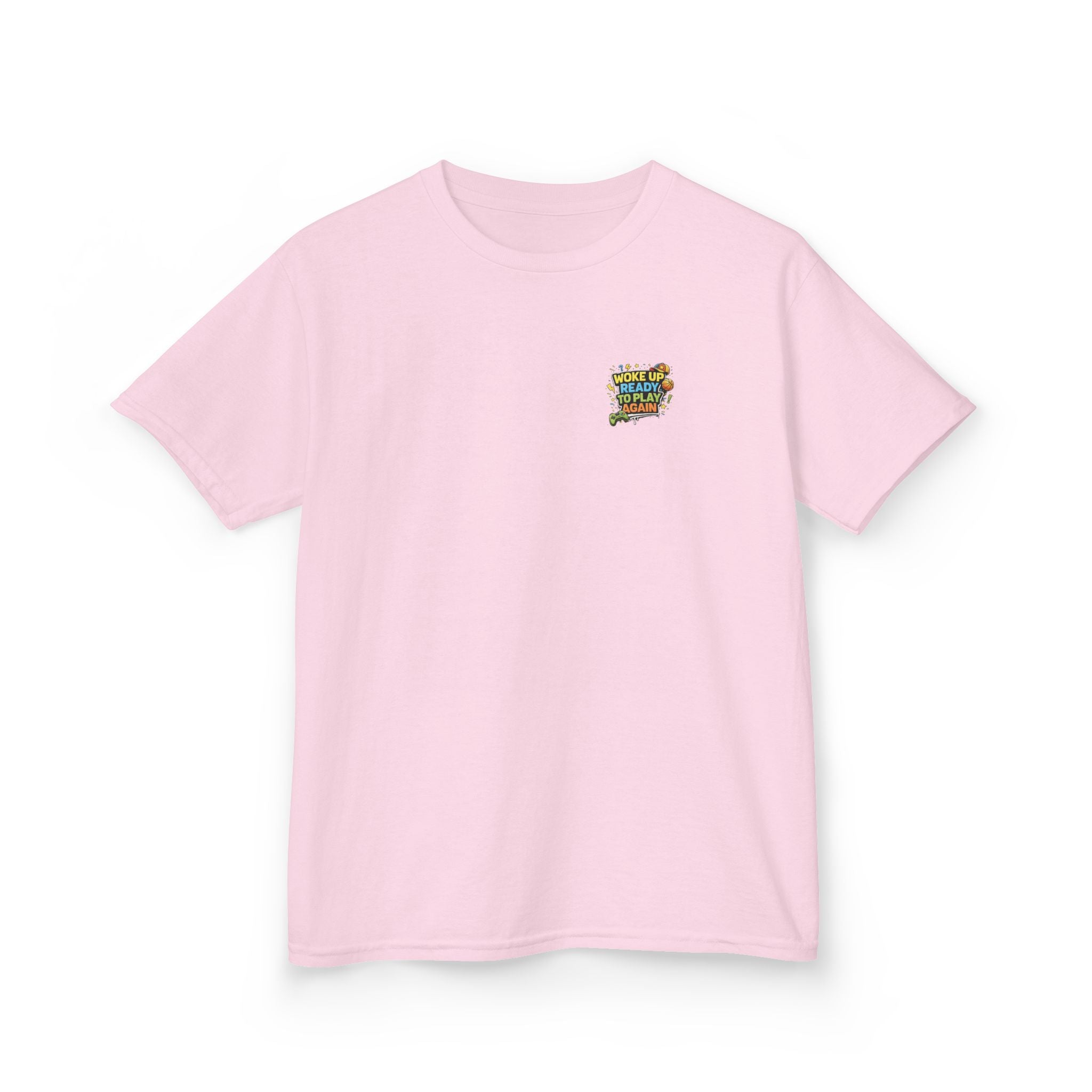 Kids Tee "Woke Up Ready to Play Again" Gamer Girls and Boys Graphic Tees