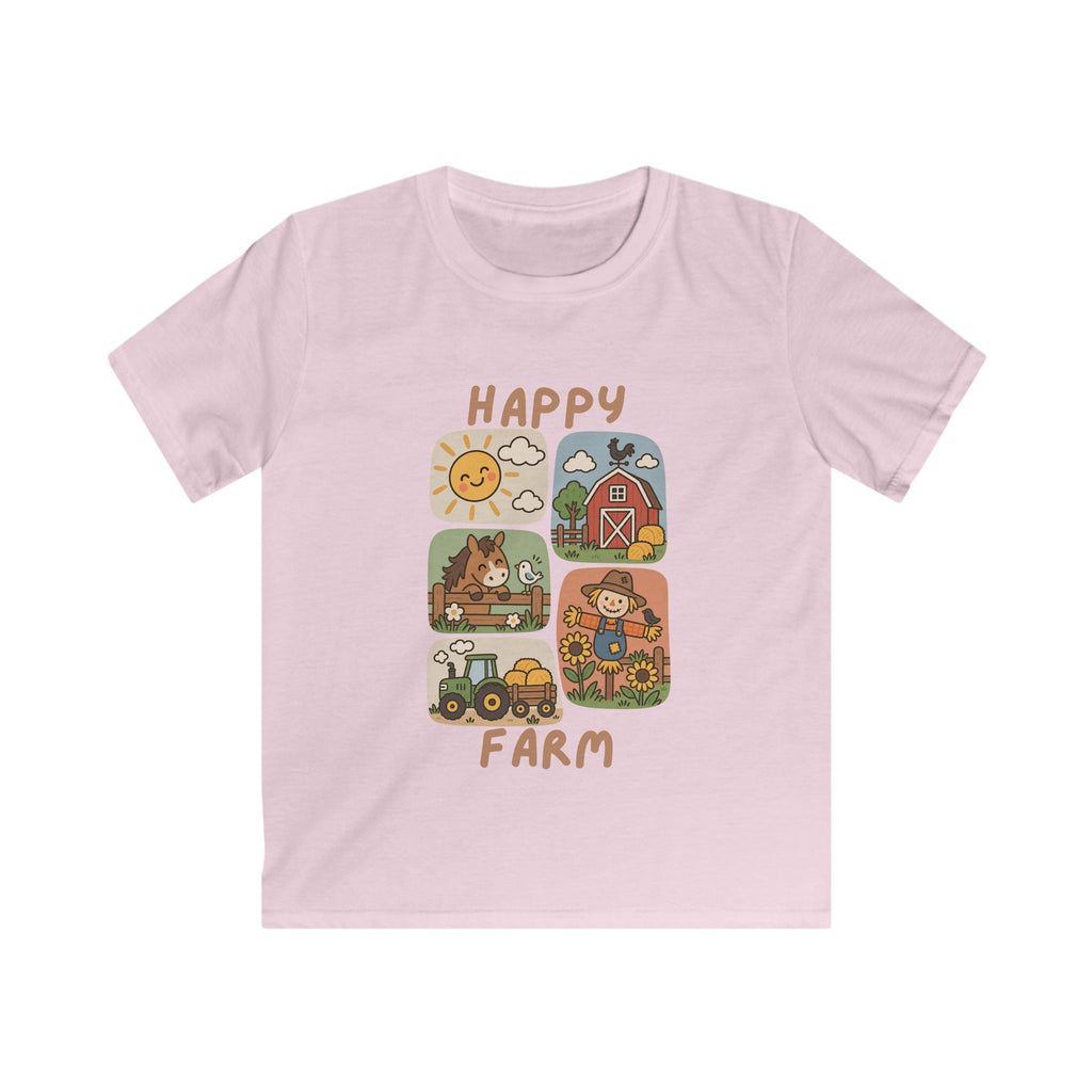 Boys T-Shirt "Happy Farm" Cute Barnyard Graphic Tee for Children