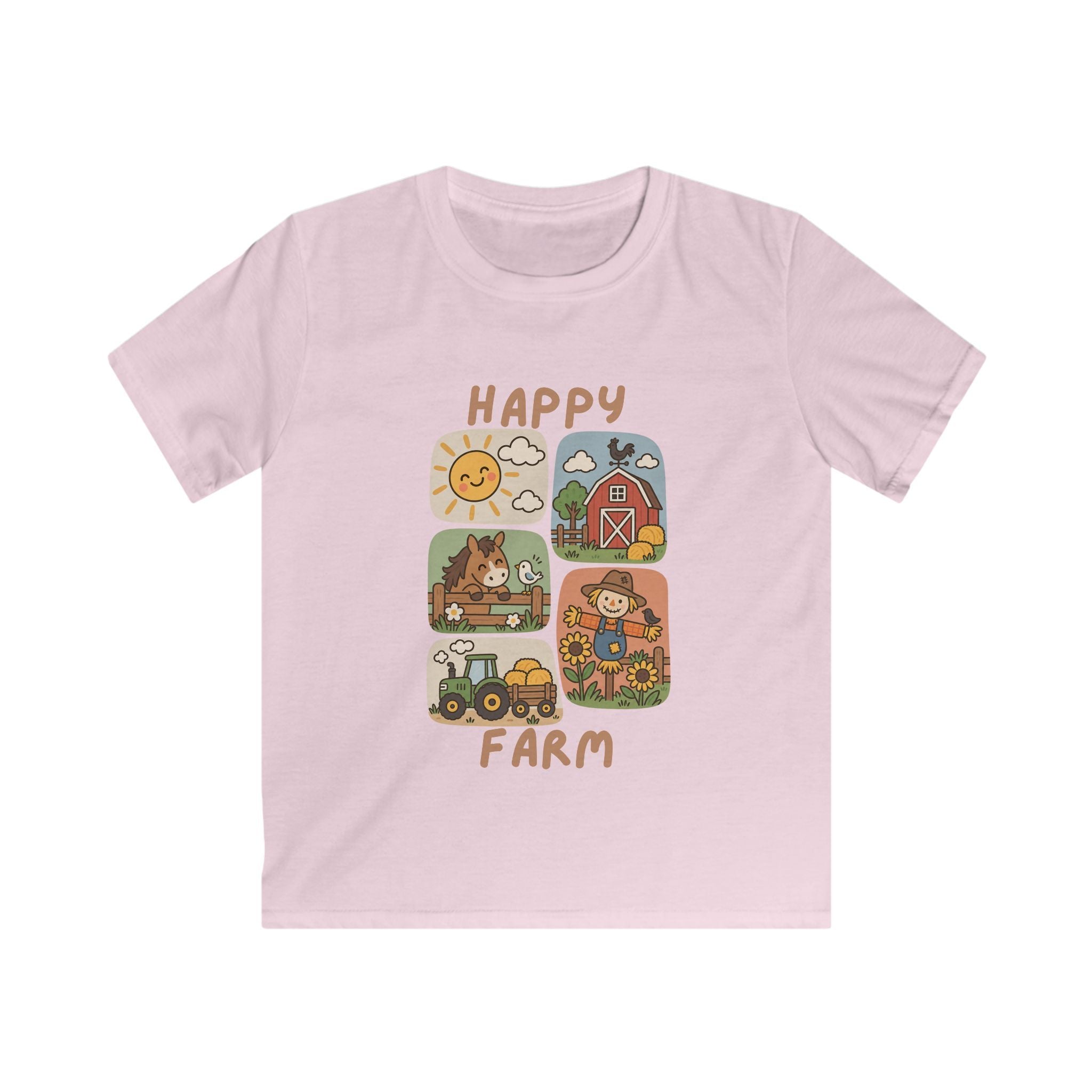 Boys T-Shirt "Happy Farm" Cute Barnyard Graphic Tee for Children