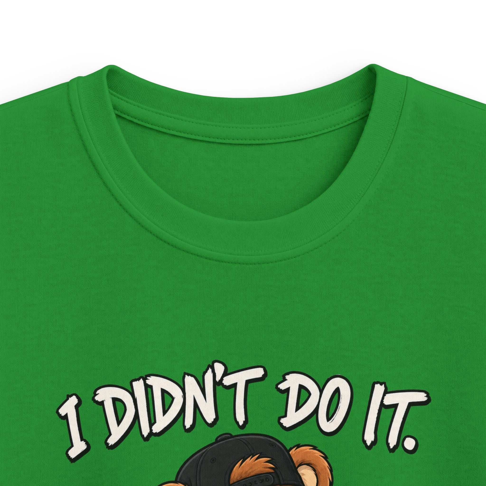 Kids Skateboard Tee "I Didn't Do It" Bear Funny Graphic Shirt