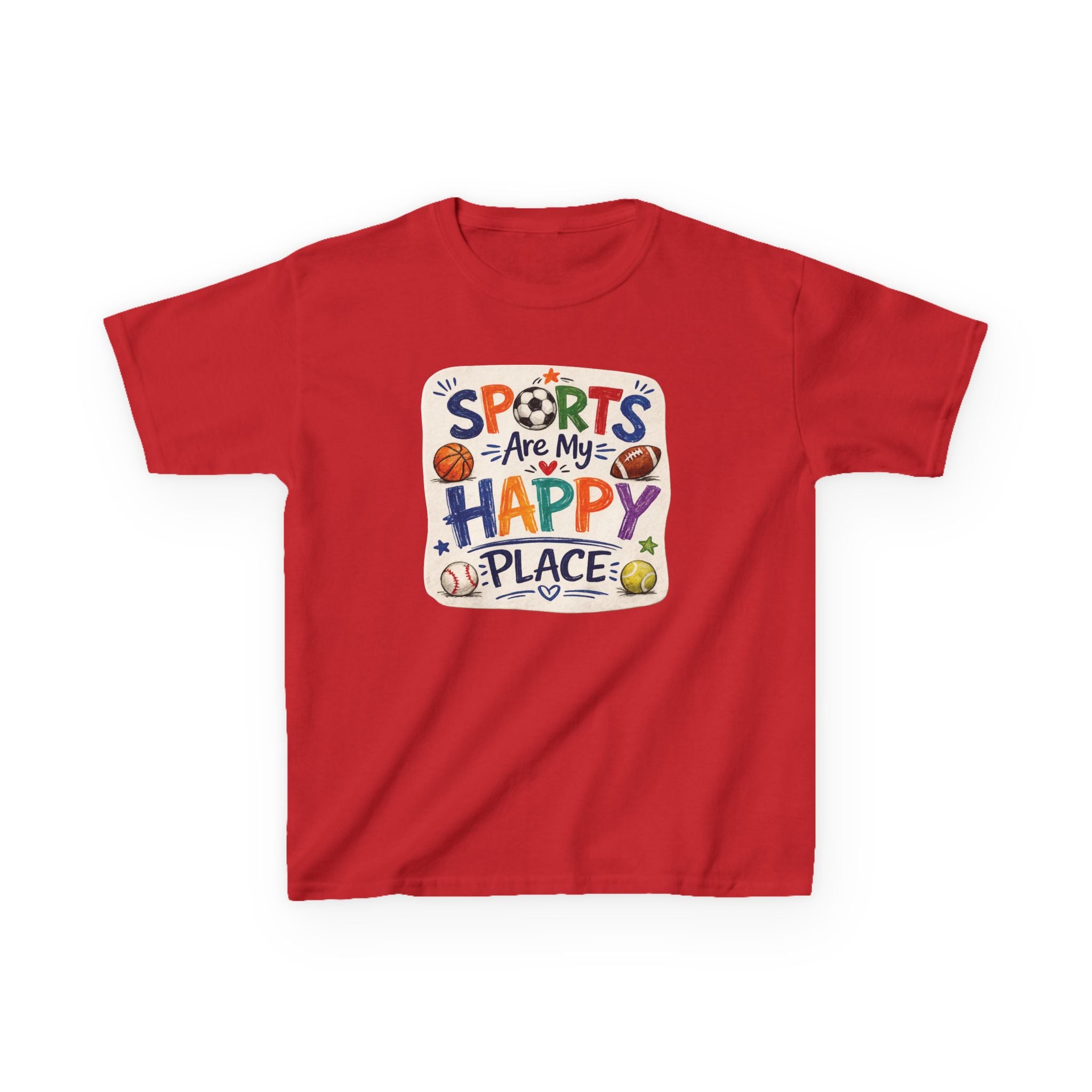 Sports Lover Gift | Sports Are My Happy Place Graphic Tee