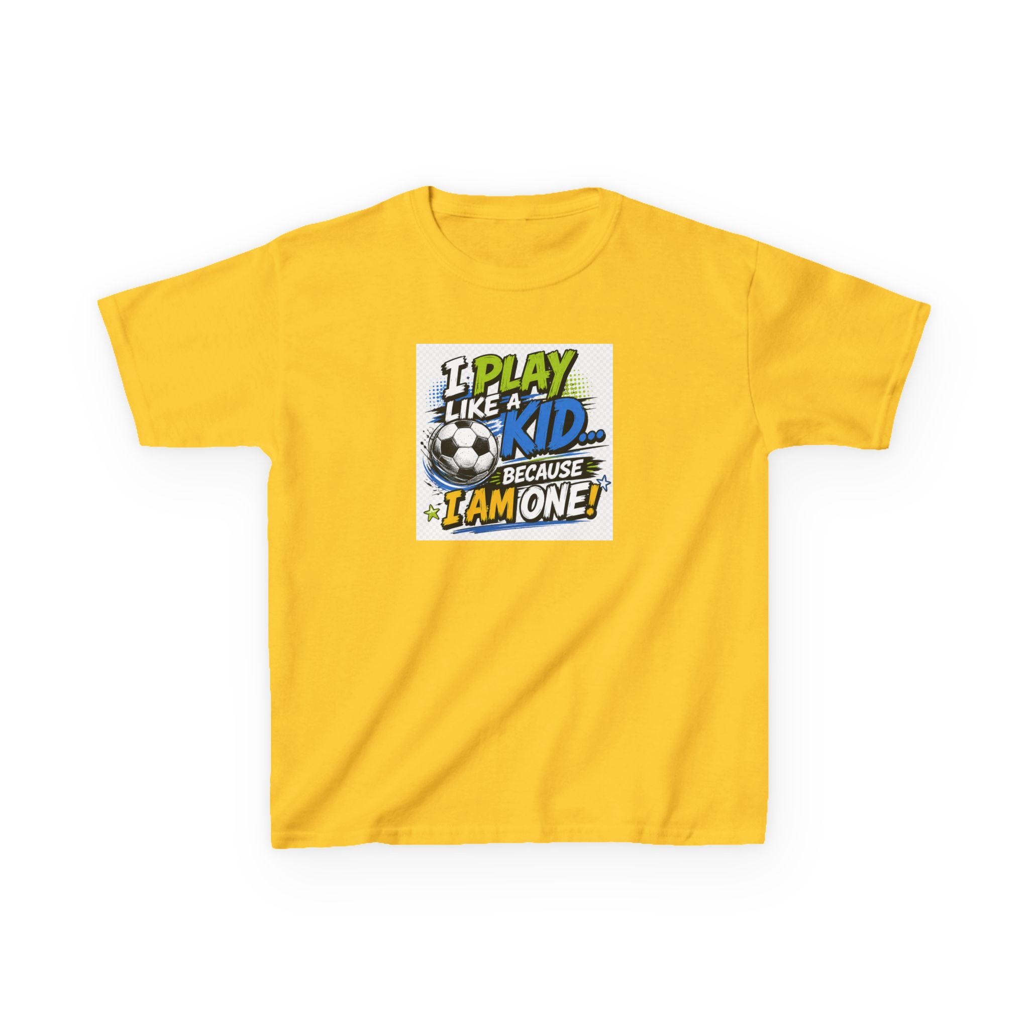 I Play Like a Kid... Because I Am One! Kids Soccer T-Shirt Design | Youth Sports Graphic Tee