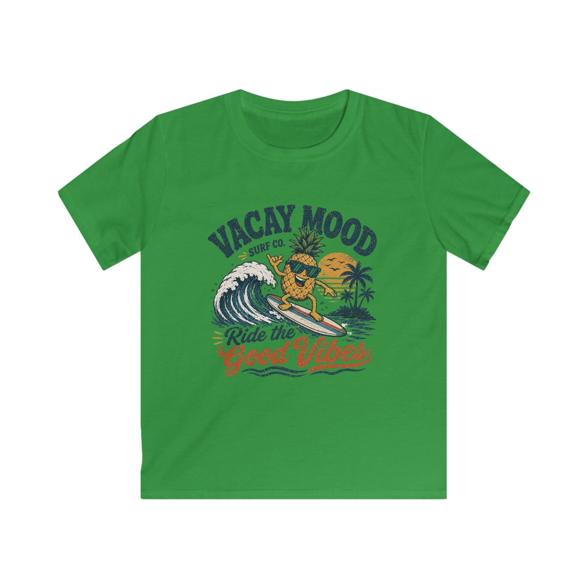 Kids Tee "Vacay Mood: Ride the Good Vibes" Surf Graphic