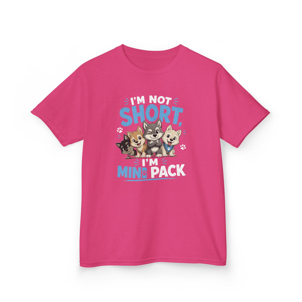 Kids Tee "I'm Not Short, I'm Mini Pack" Cute Husky Puppy Shirt