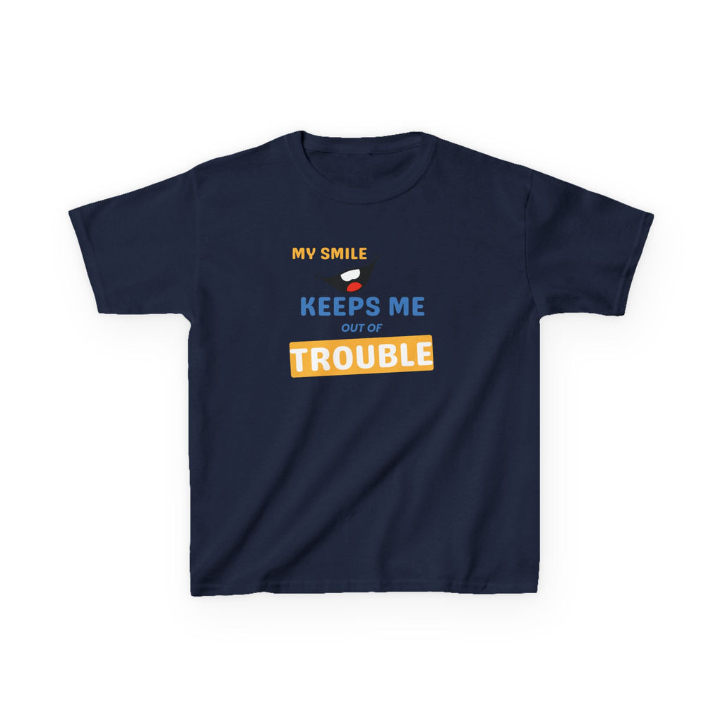 My Smile - Keeps me out of Trouble | Funny Kids Graphic T-Shirt
