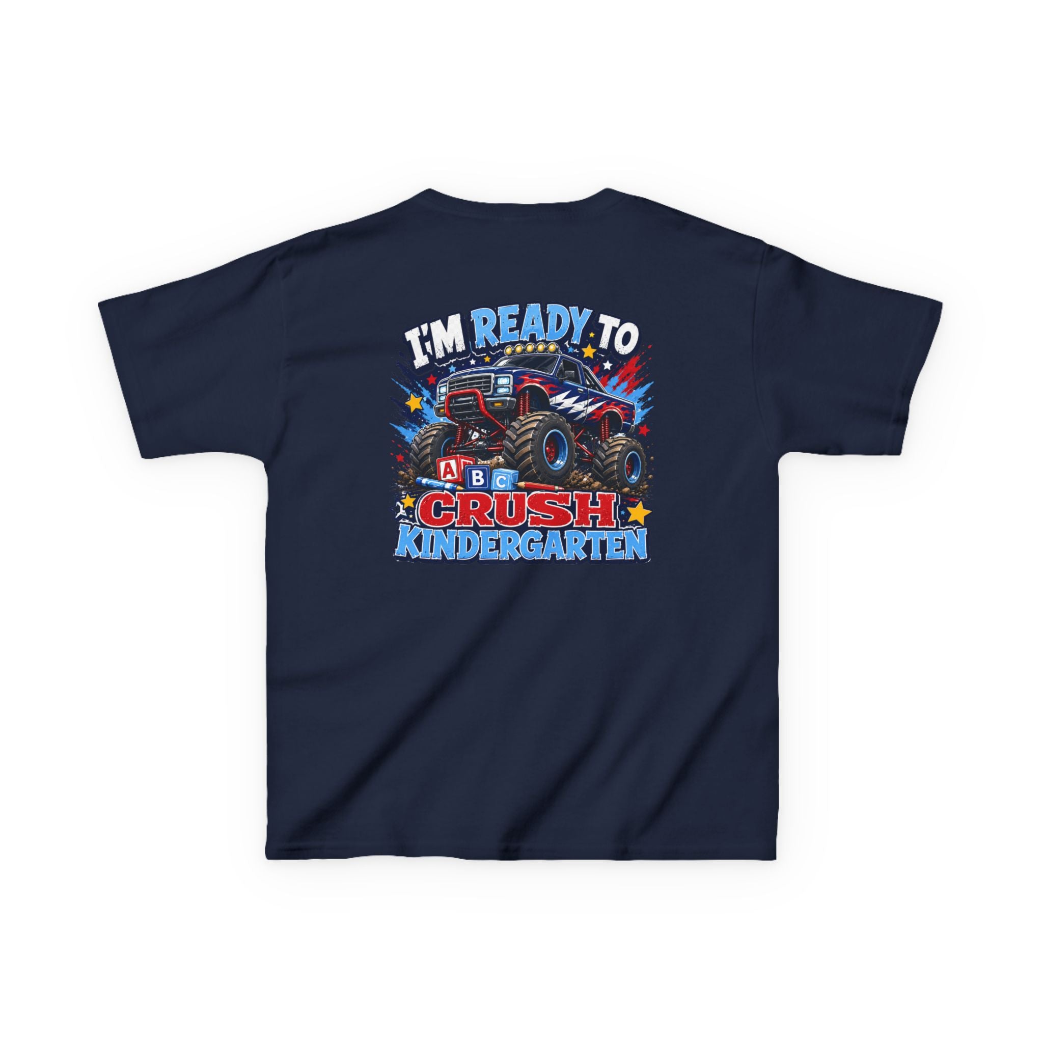 "I'm Ready to Crush Kindergarten" Grade Monster Truck Back to School Kids Graphic T-Shirt