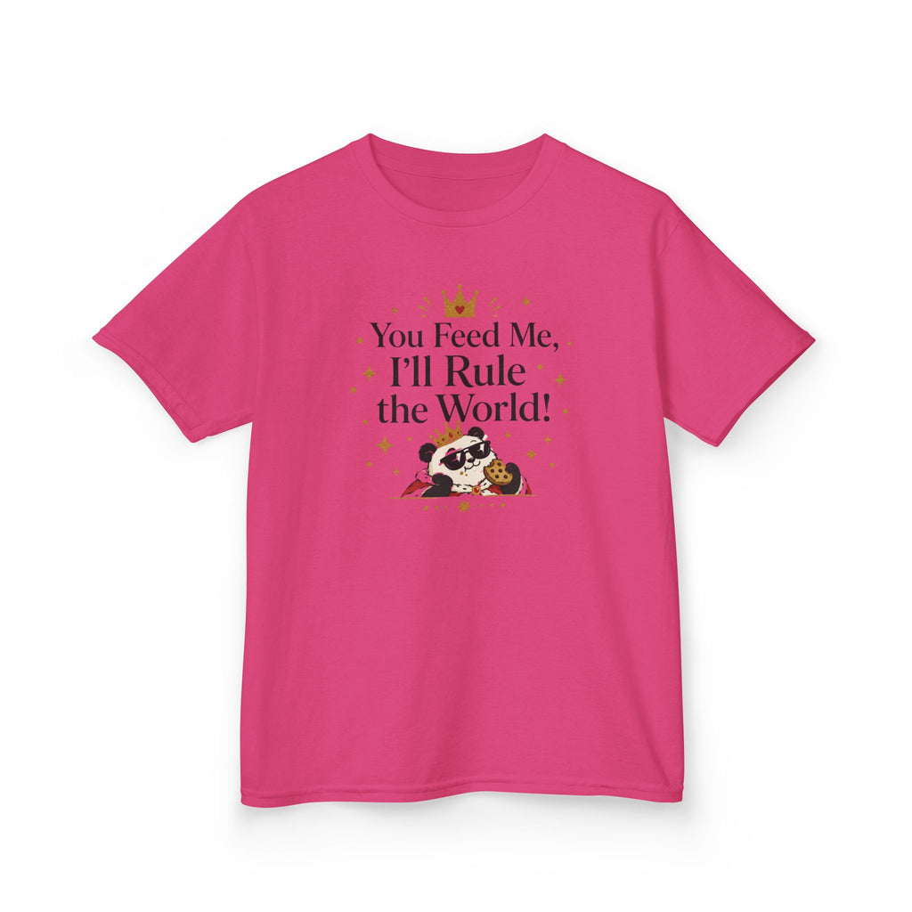 Kids Funny T-Shirt — "You Feed Me, I'll Rule the World!"