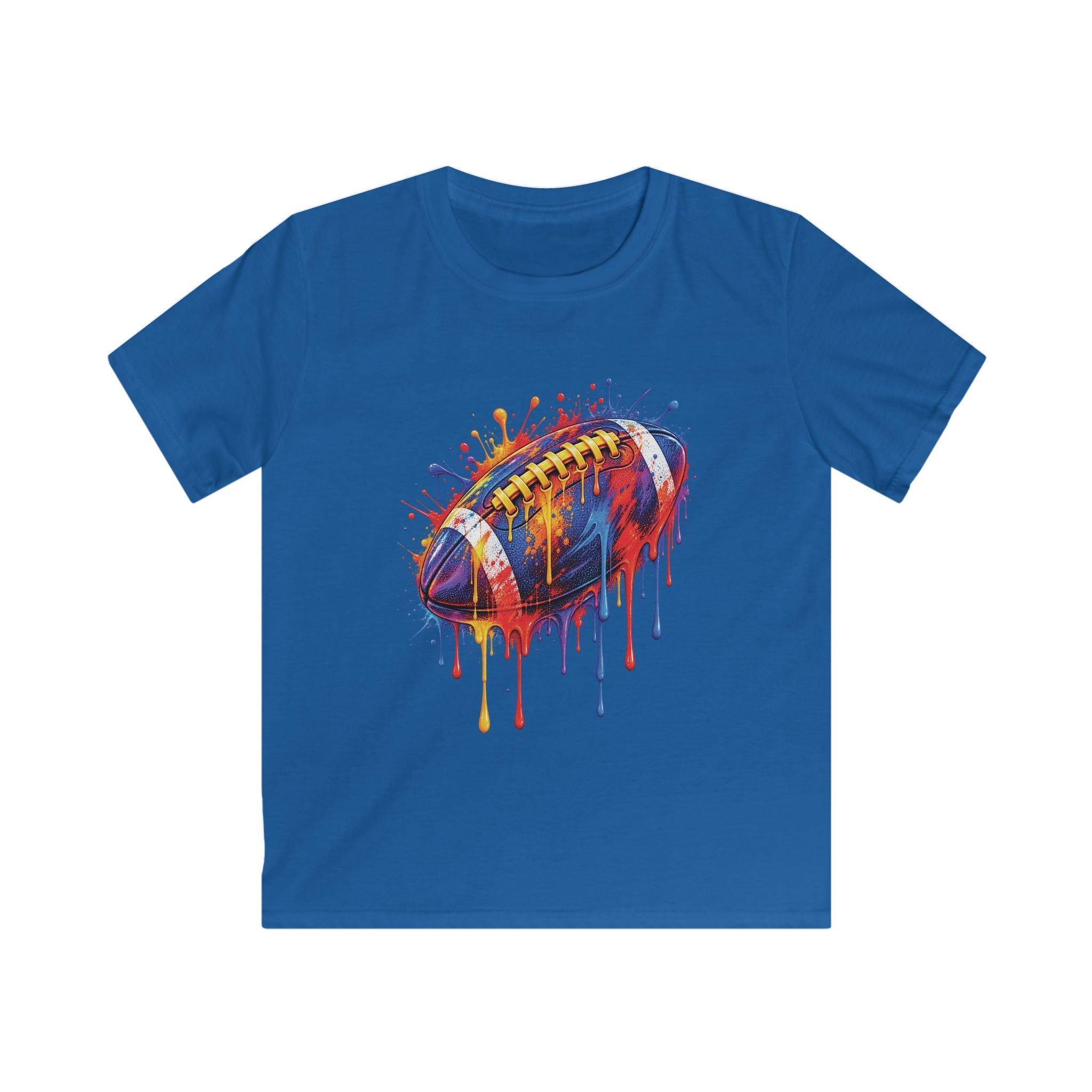 Kids T-Shirt Colorful Drip Football Sports Graphic Tee