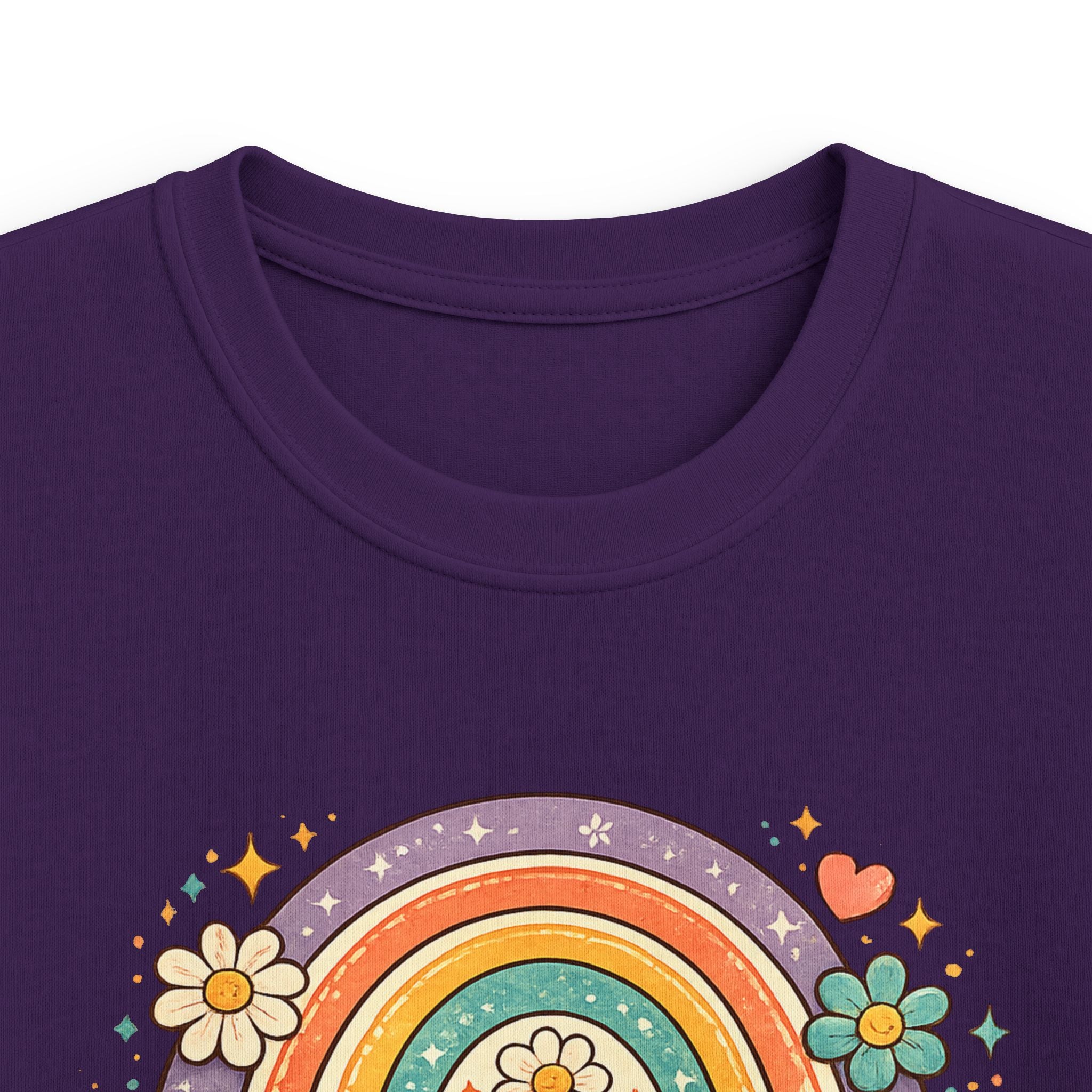 Kids Tee "Seven Is A Vibe" Retro Rainbow Roller Skate Birthday Shirt