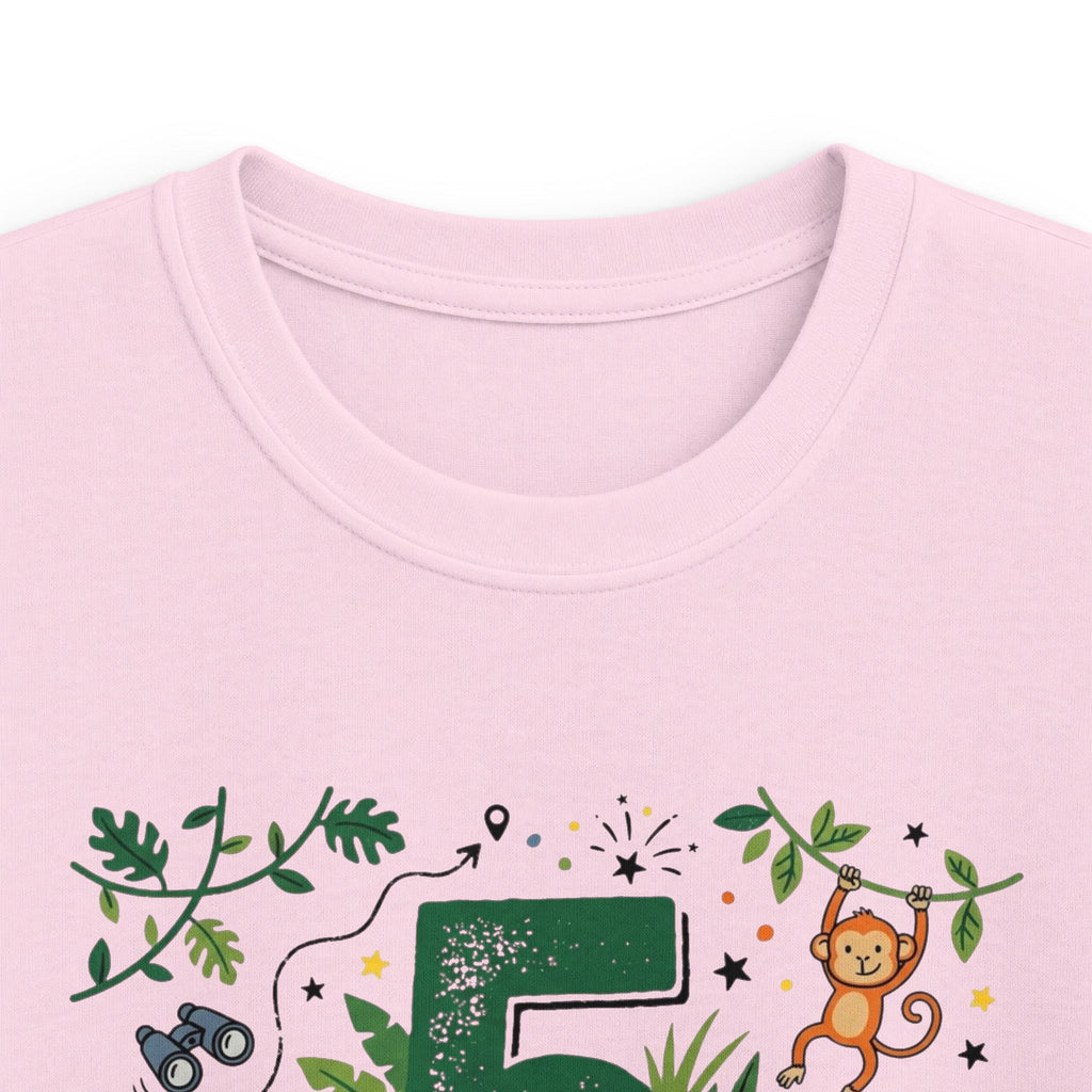 Kids 5th Birthday Safari Tee – "Five and Wild" Jungle Safari Shirt