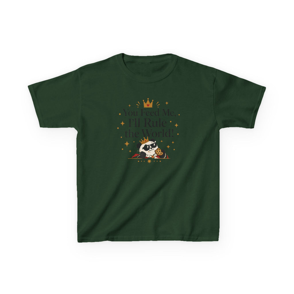 Kids Funny T-Shirt — "You Feed Me, I'll Rule the World!"