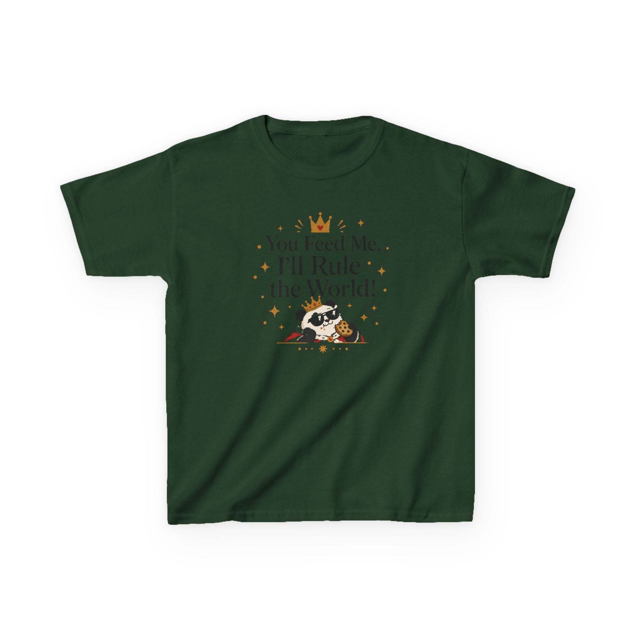 Kids Funny T-Shirt — "You Feed Me, I'll Rule the World!"