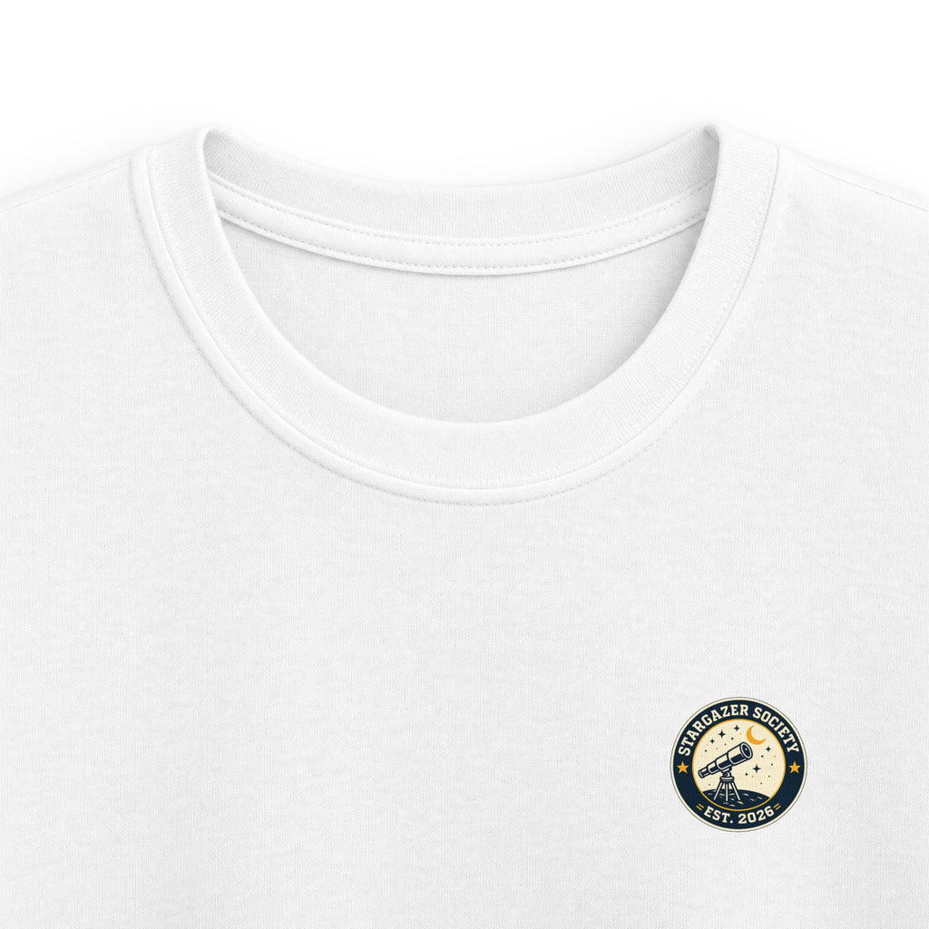 "Stargazer Society" Kids Tee Telescope 'Est. 2026' For Boys & Girls