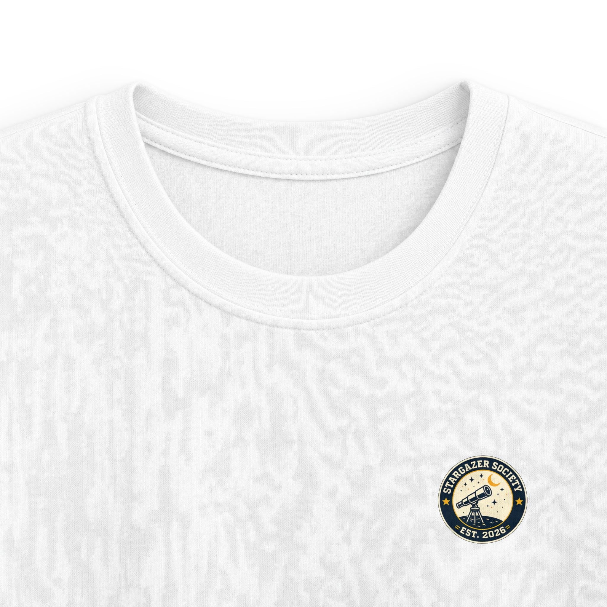 "Stargazer Society" Kids Tee Telescope 'Est. 2026' For Boys & Girls