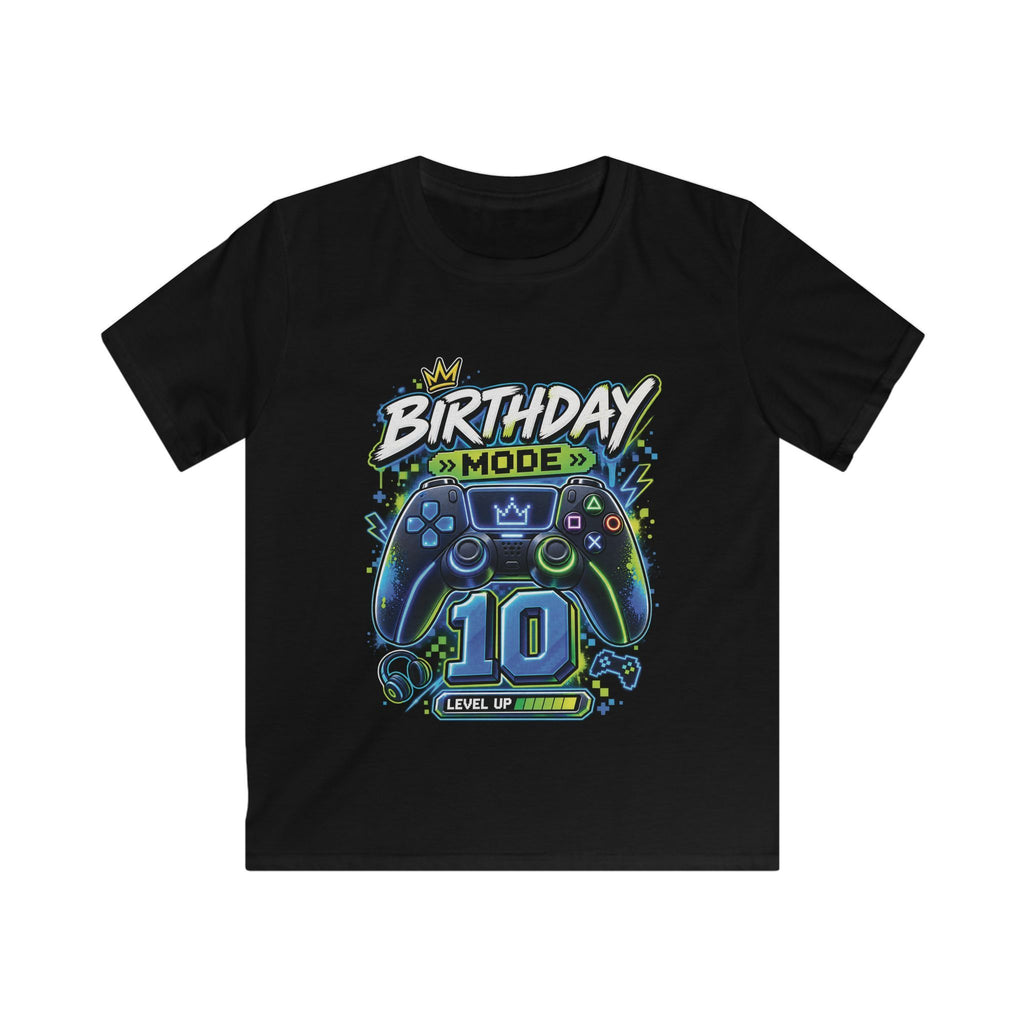 Kids 10th Birthday Gamer Tee "Birthday Mode 10" Level Up Shirt