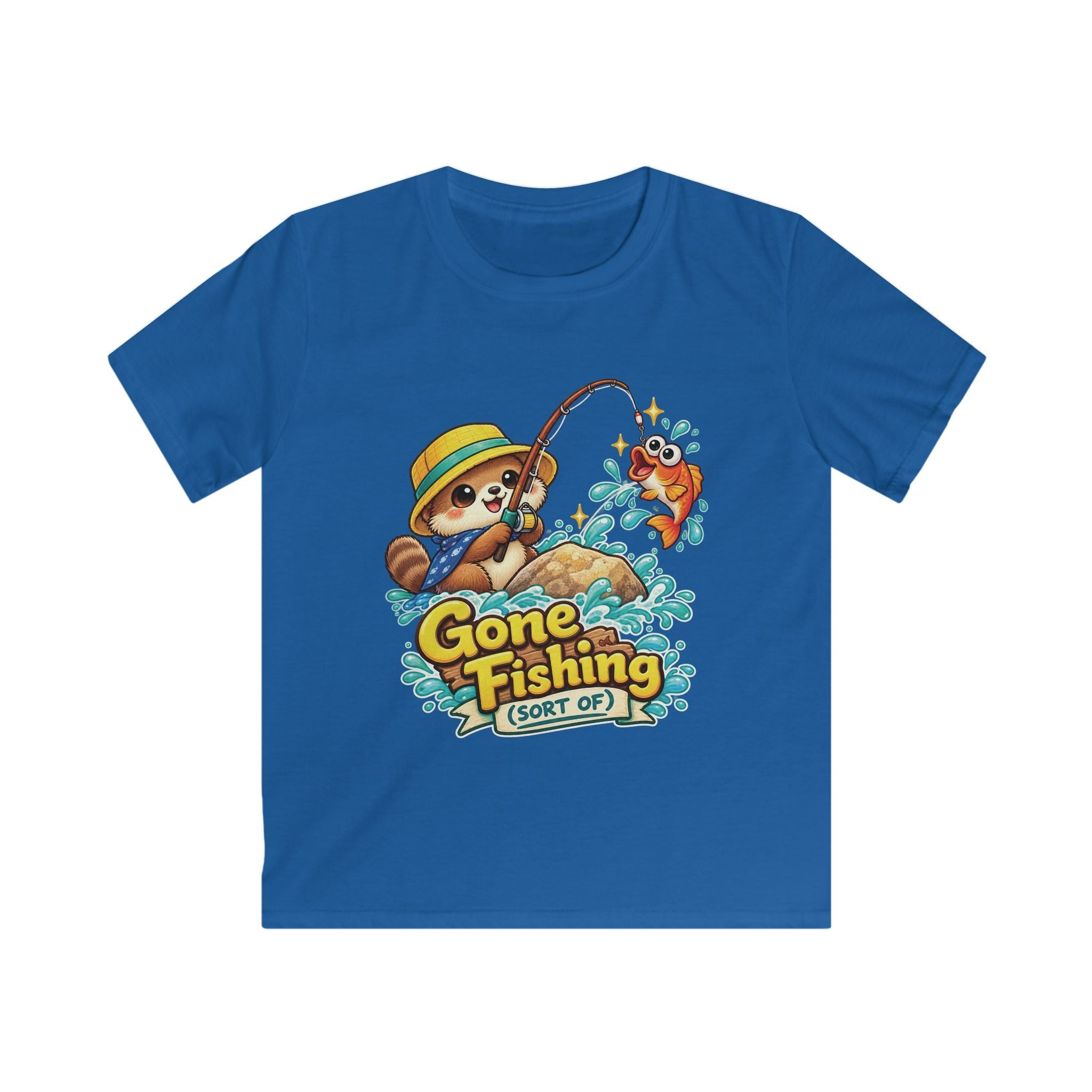 Kids Tee Cute Bear 'Gone Fishing' Graphic Tee for Boys & Girls