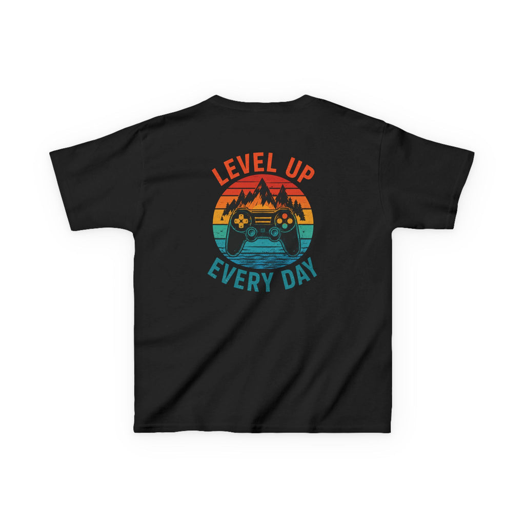 Kids Tee "Level Up Every Day" Retro Gamer Graphic