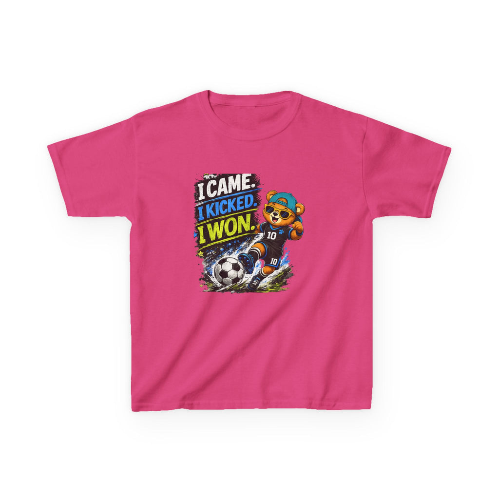 I Came. I Kicked. I Won. Soccer | Kids Sports Graphic T-Shirt