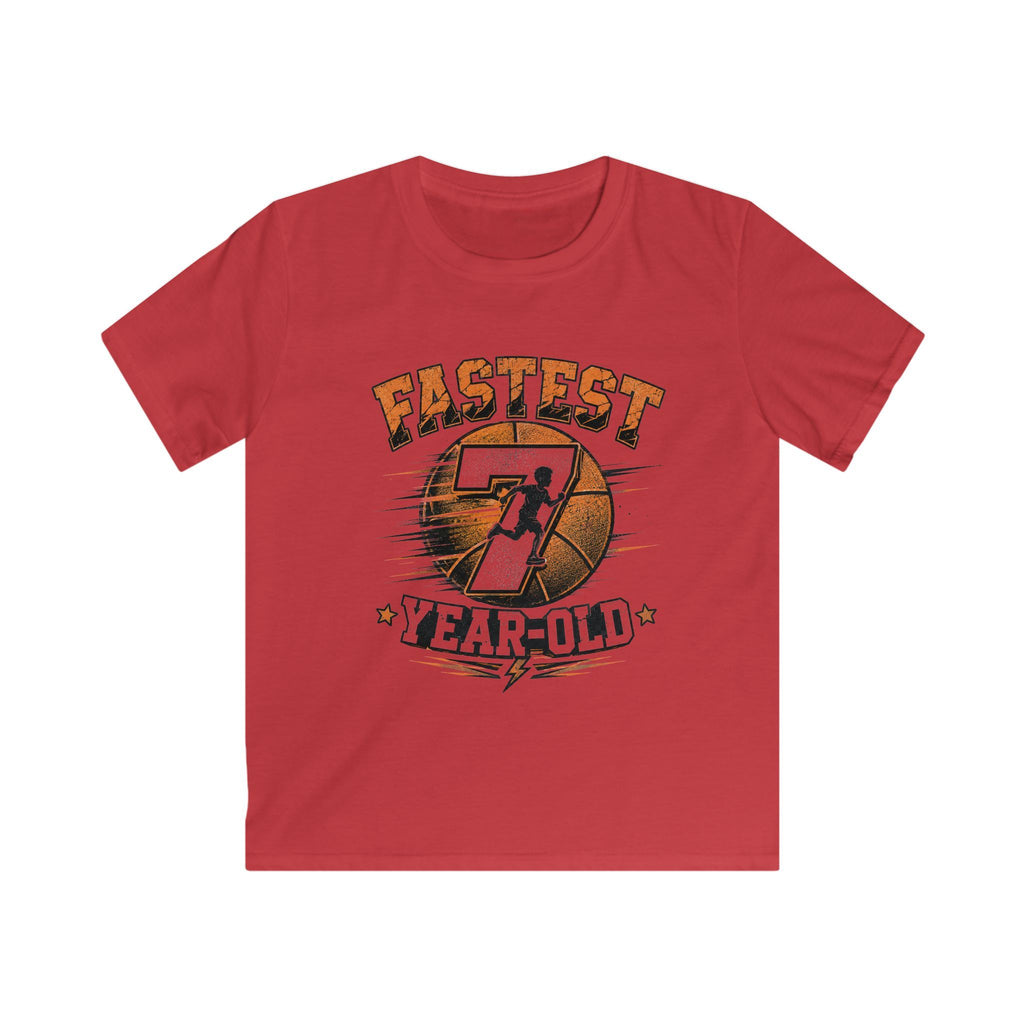 Kids Basketball 'Fastest 7 Year-Old' Sports Birthday Shirt