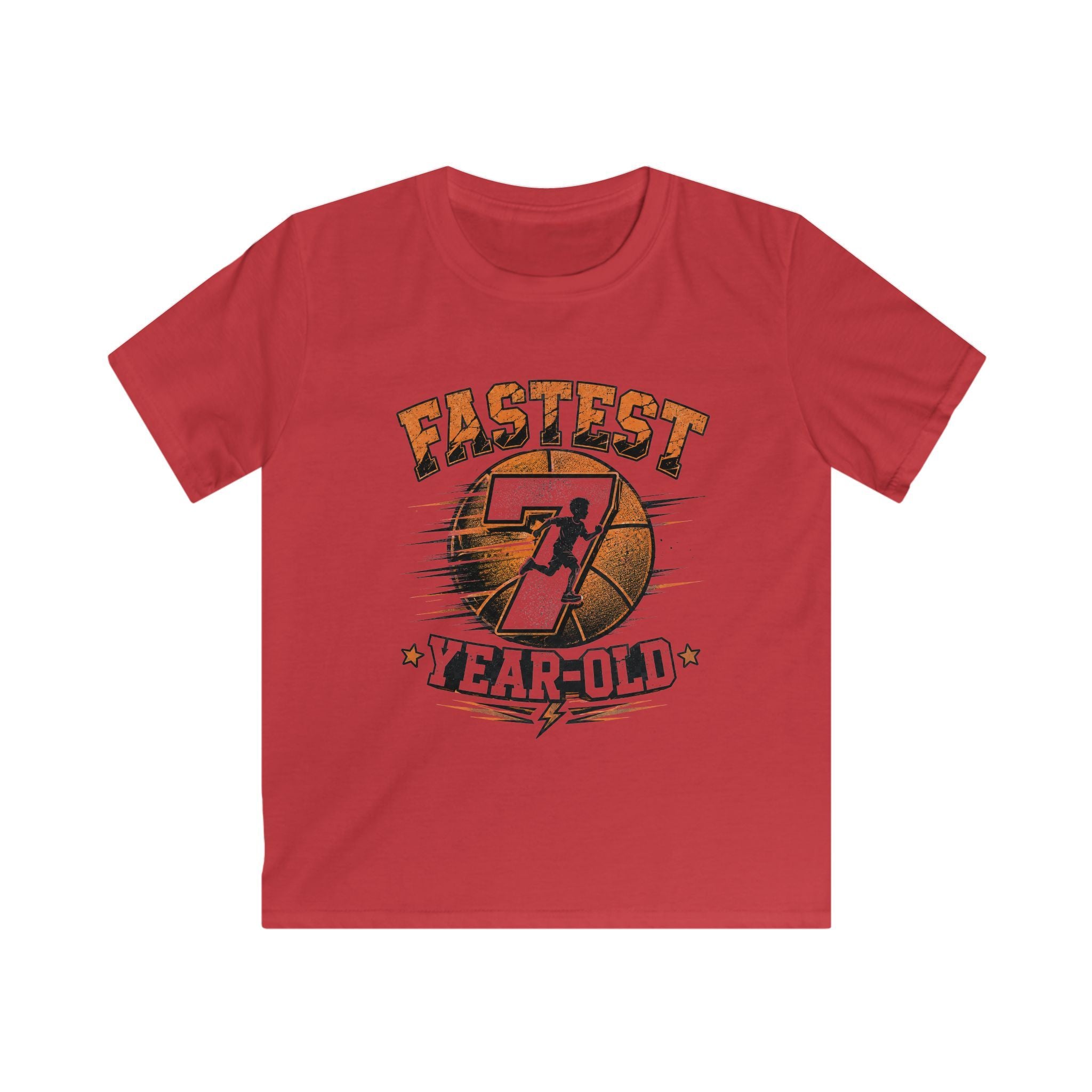 Kids Basketball 'Fastest 7 Year-Old' Sports Birthday Shirt