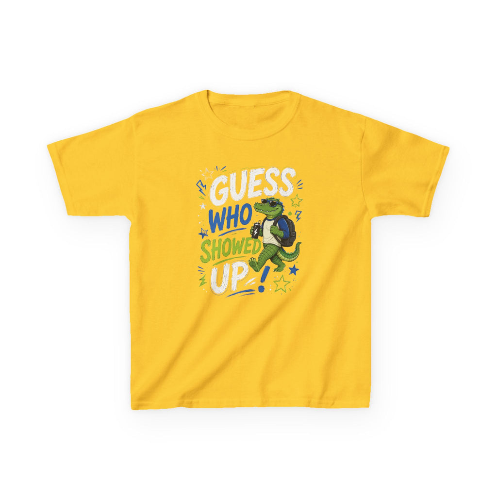 "Guess who showed up" Funny Graphic T-Shirt Design