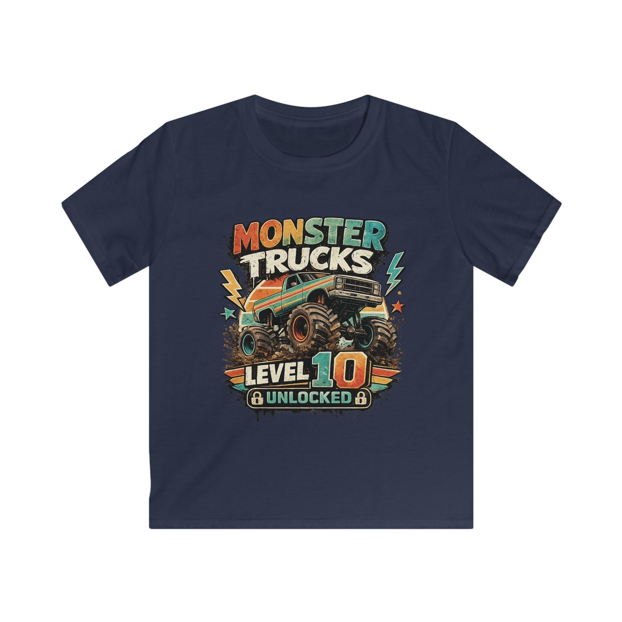 Monster Trucks Level 10 Kids Tee Birthday Adventure Shirt