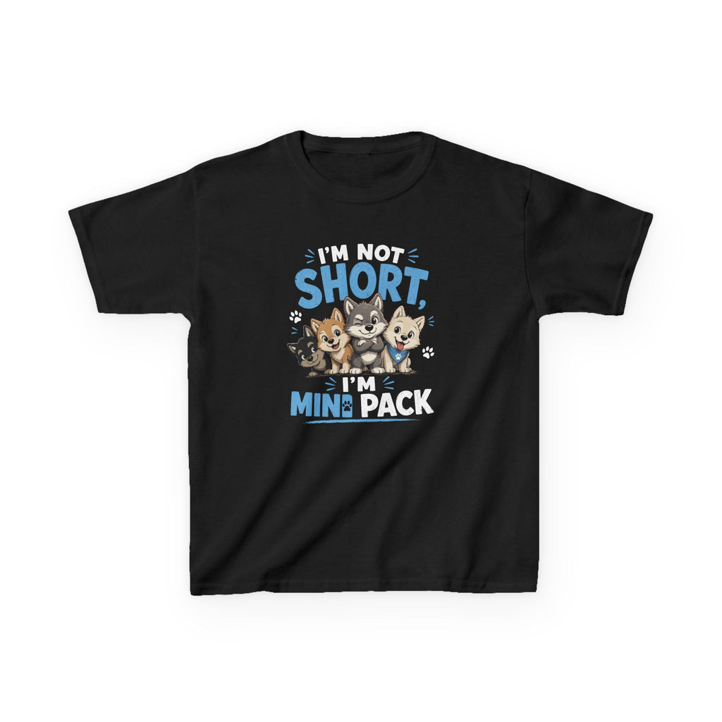 Kids Tee "I'm Not Short, I'm Mini Pack" Cute Husky Puppy Shirt