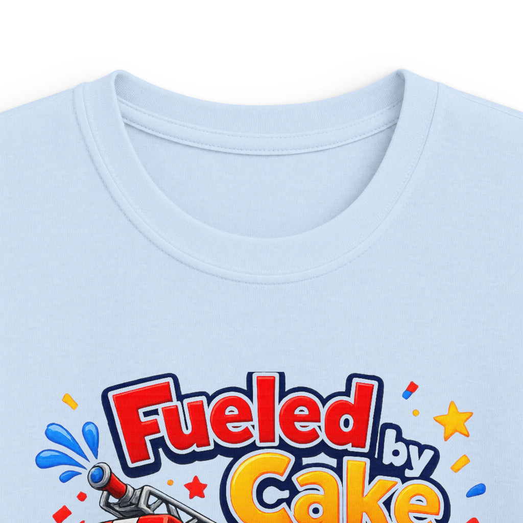 Kids Birthday T‑Shirt 'Fueled by Cake Turning 5' Fire Truck Tee