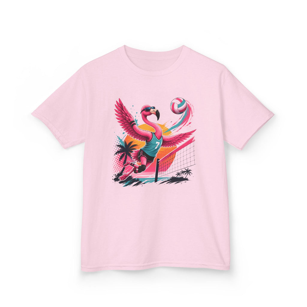 Volleyball Flamingo T-Shirt | Beach Volleyball Flamingo Graphic | Funny Summer Sports Tee | Volleyball Player Gift | Tropical Athlete Shirt