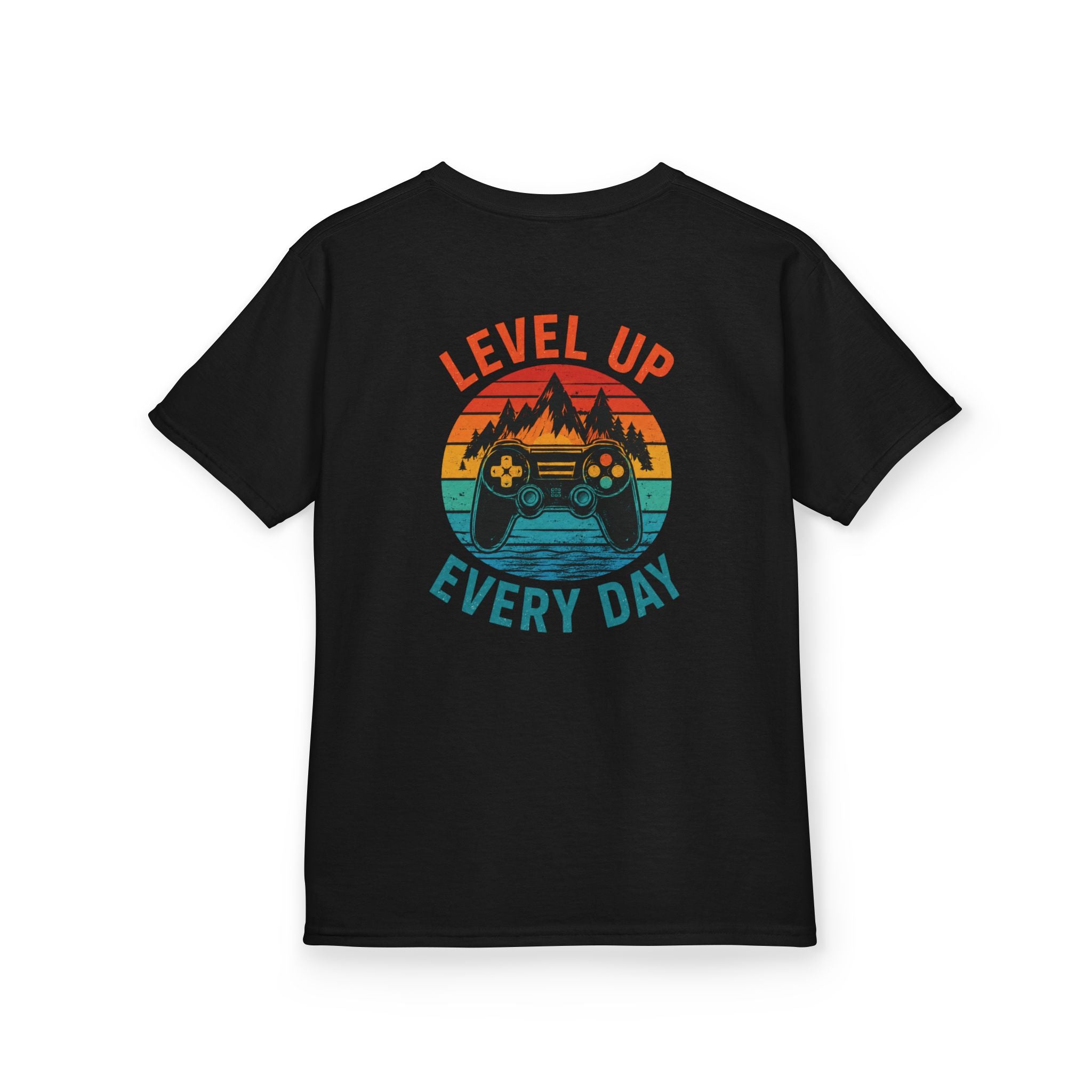 Kids Tee "Level Up Every Day" Retro Gamer Graphic