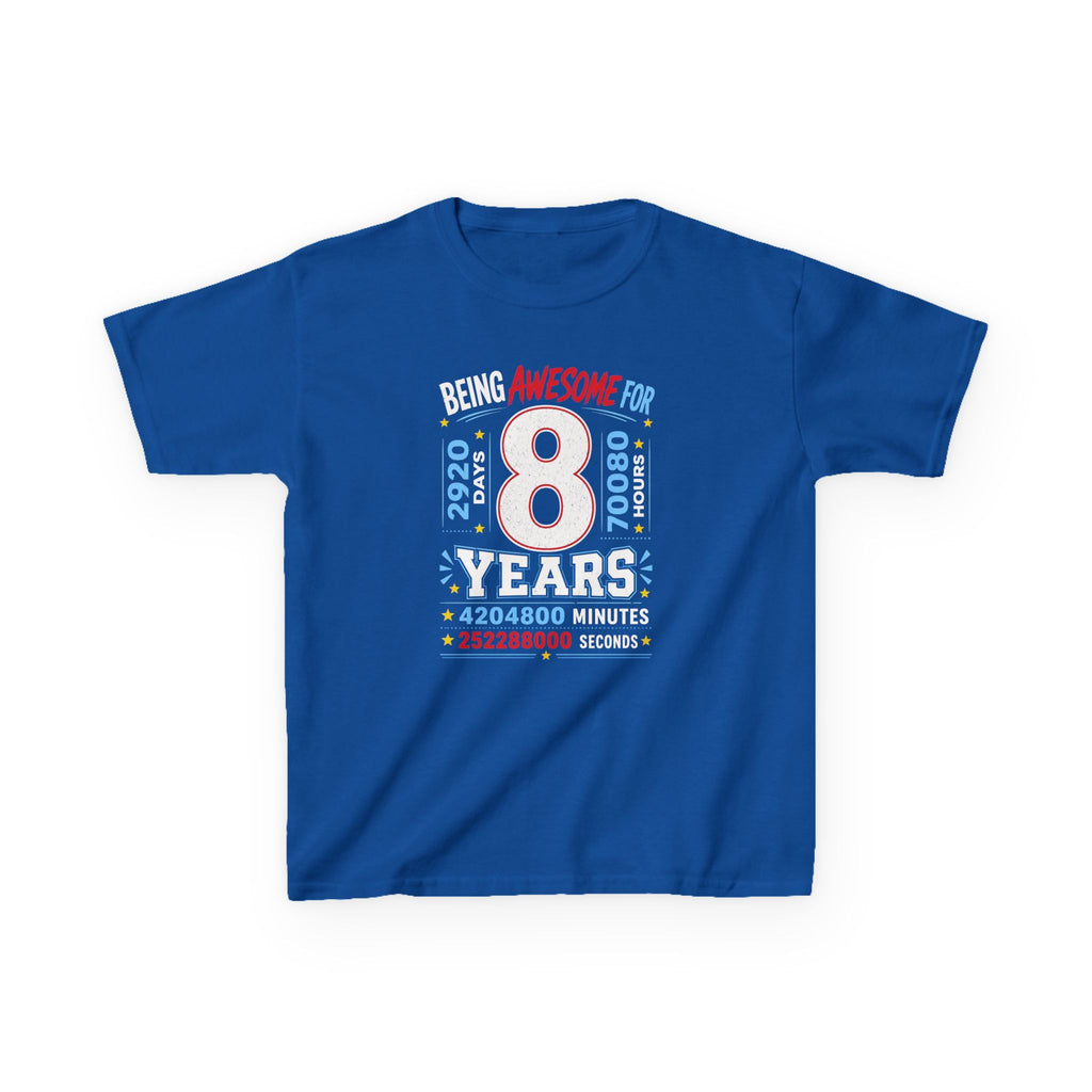 Being Awesome For 8 Years | Kids Birthday Graphic T-Shirt