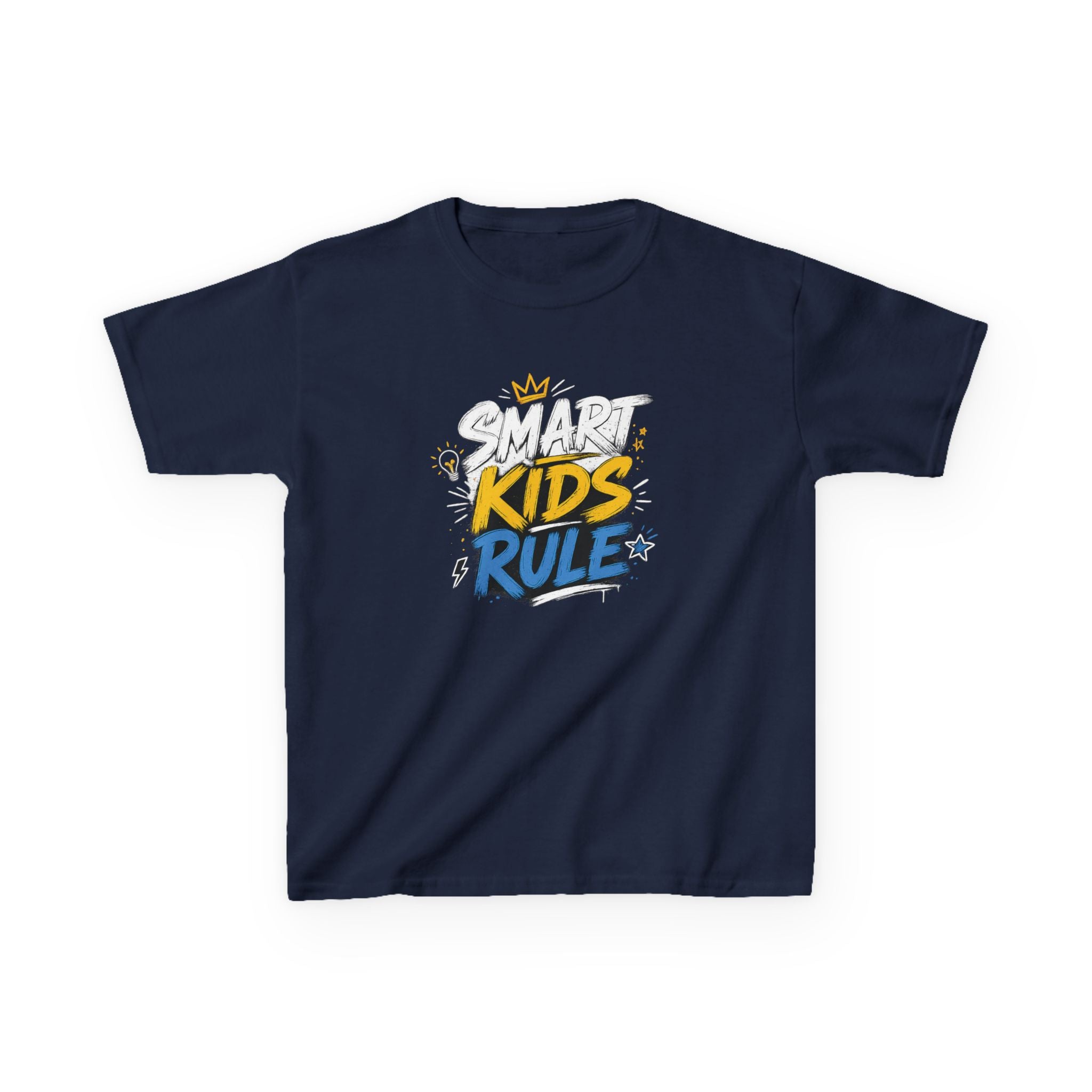 Kids Tee "Smart Kids Rule" Graphic T-Shirt for Back to School & Everyday Wear