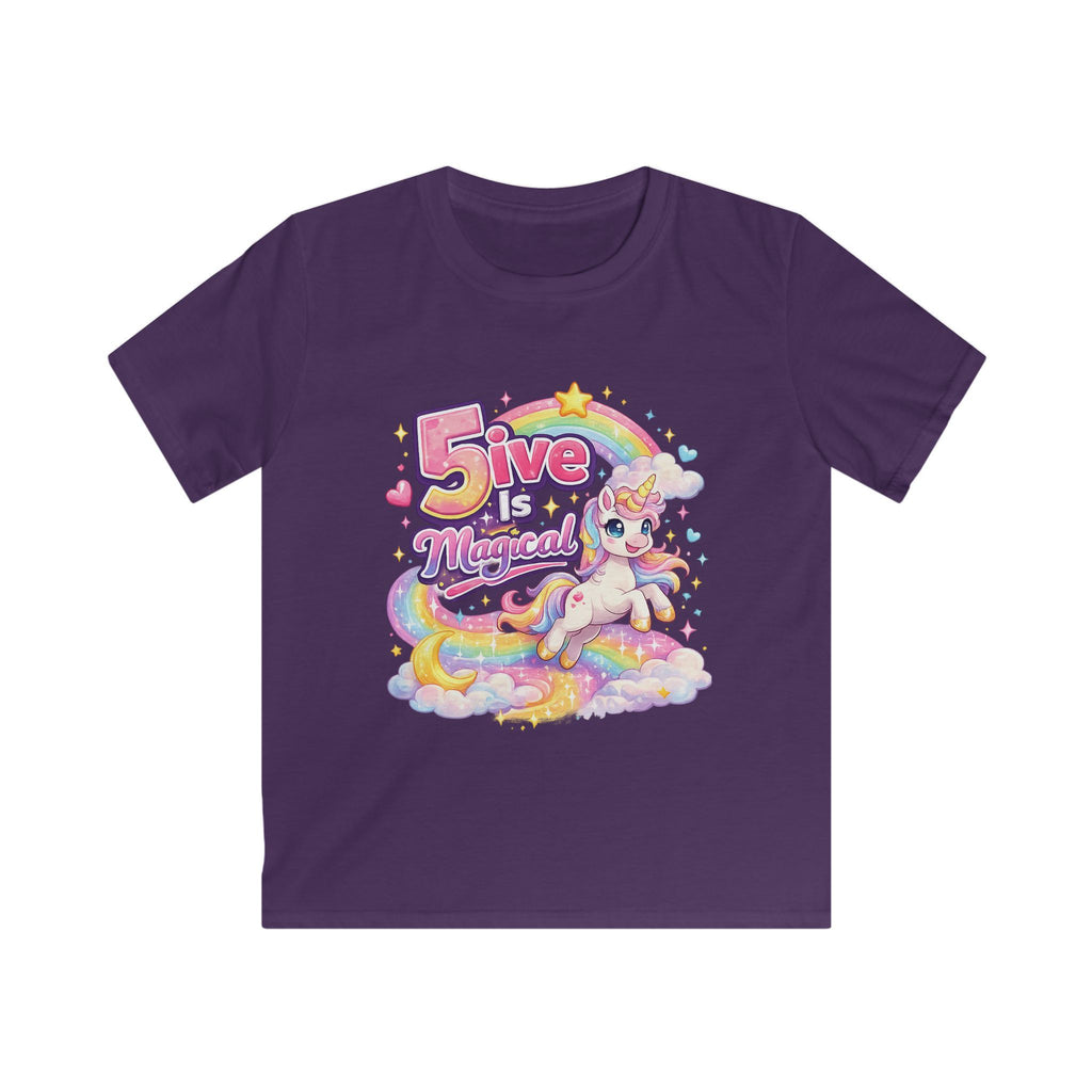 "5 Is Magical" Unicorn Birthday Tee Kids 5th Birthday Shirt
