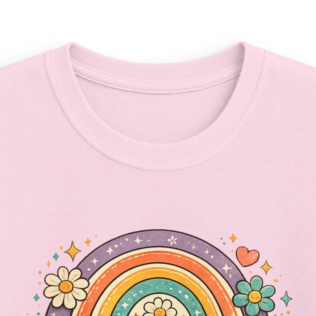 Kids Tee "Seven Is A Vibe" Retro Rainbow Roller Skate Birthday Shirt