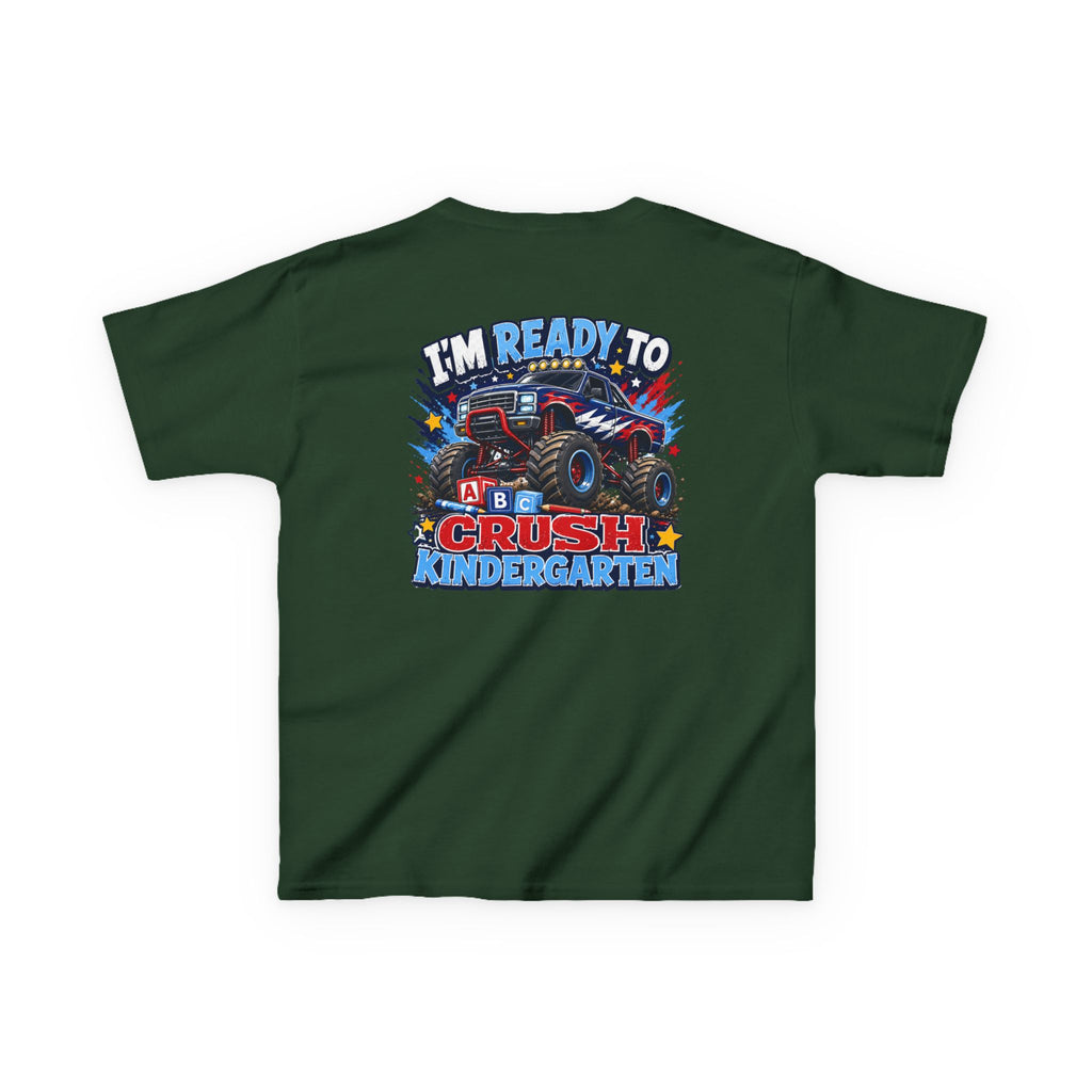 "I'm Ready to Crush Kindergarten" Grade Monster Truck Back to School Kids Graphic T-Shirt