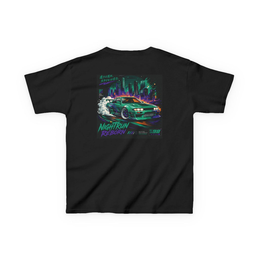 Boys Tee "Retro Nightrun Drift Car" Graphic (Neon City)