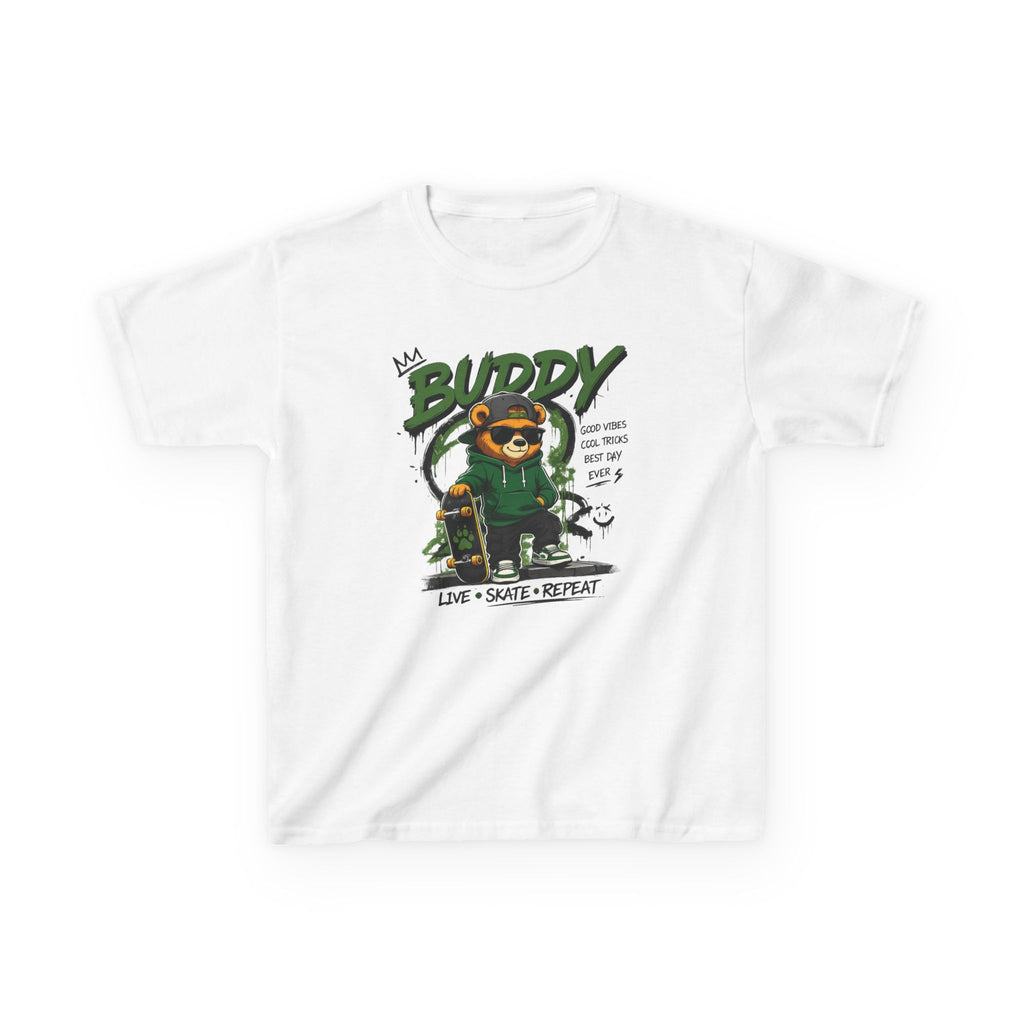 Kids Skateboard Tee "Buddy" Graphic Live • Skate • Repeat Boys and Girls Graphic Tee