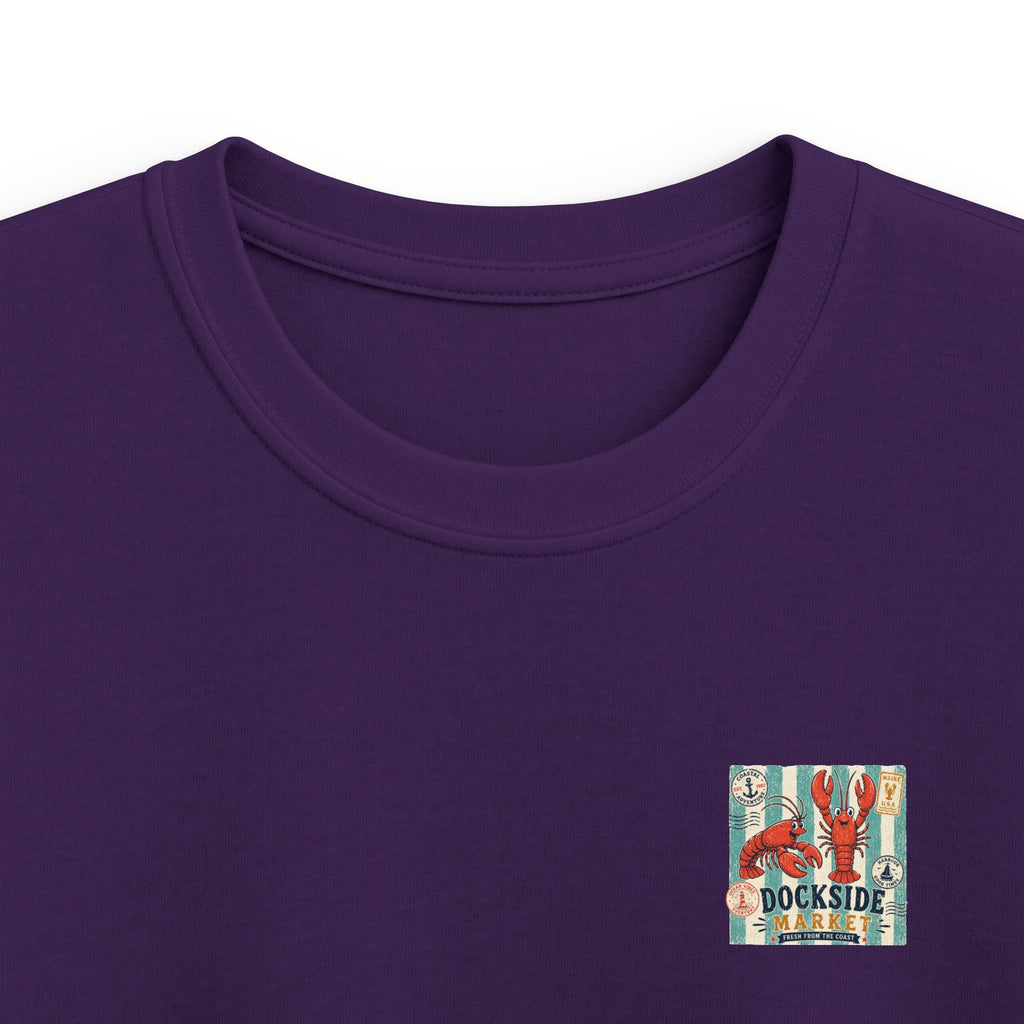 "Dockside Market" Kids Tee Retro Lobster Beach Graphic T-Shirt