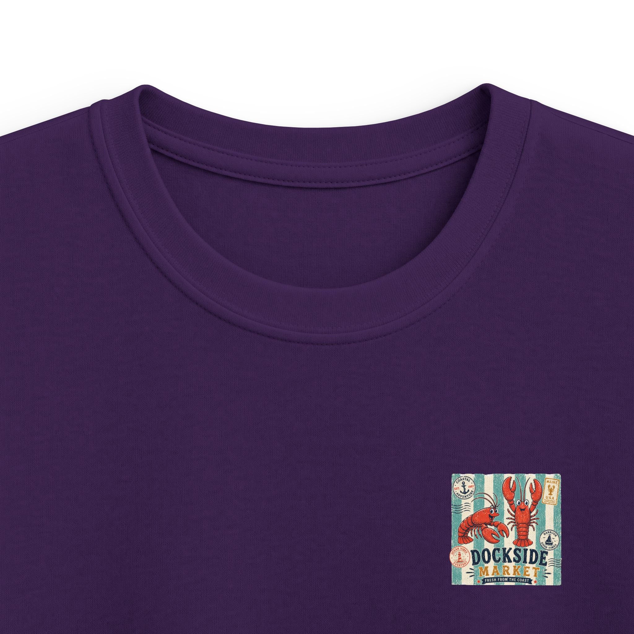 "Dockside Market" Kids Tee Retro Lobster Beach Graphic T-Shirt