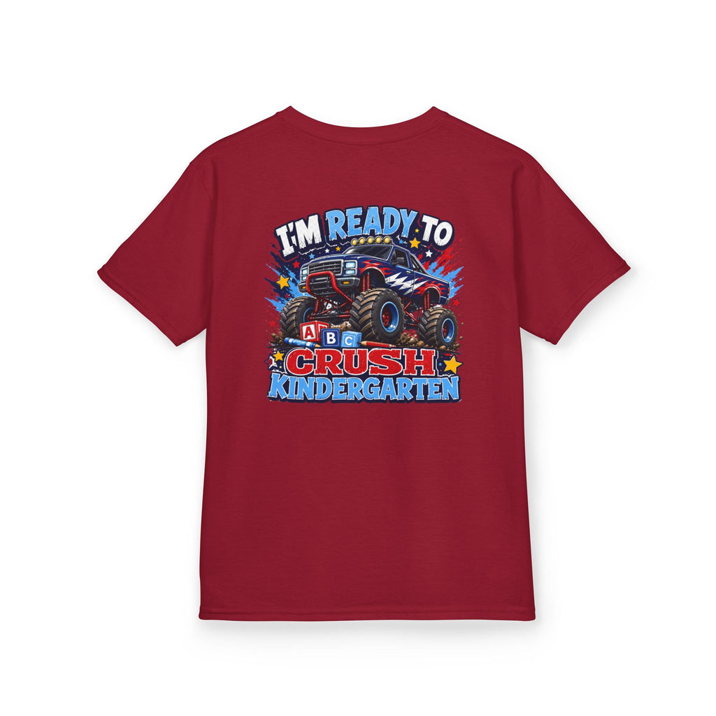 "I'm Ready to Crush Kindergarten" Grade Monster Truck Back to School Kids Graphic T-Shirt