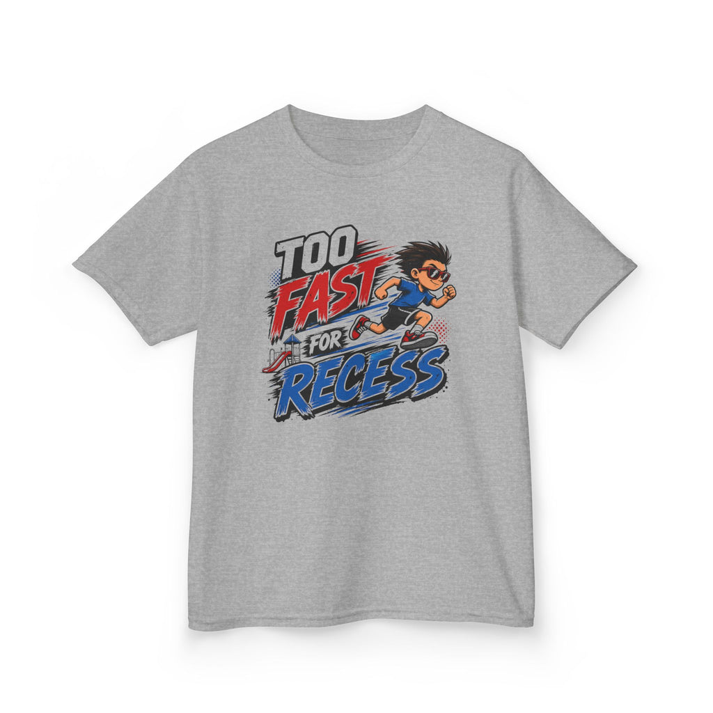 Too Fast for Recess Kids Running T-Shirt | Funny School Track & Field Graphic Tee | Youth Cross Country Athlete Shirt | Speed Runner Gift